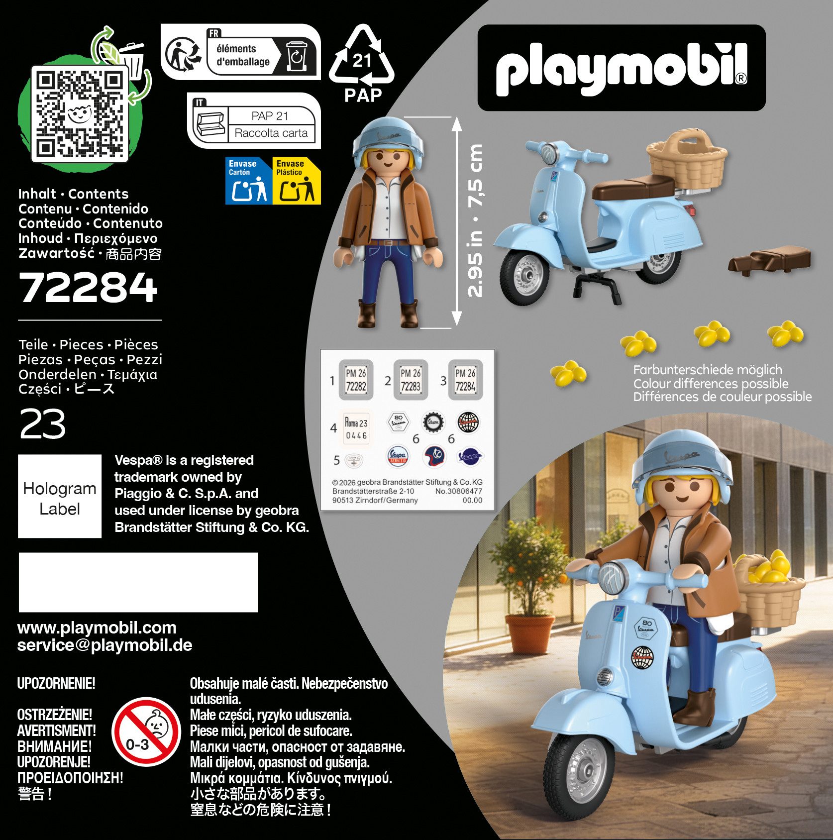 Playmobil® 80 Jahre Vespa: Iconic Style (72284), Vespa Konstruktions-Spielset, (23 St), Made in Europe – Bild 4 von 4
