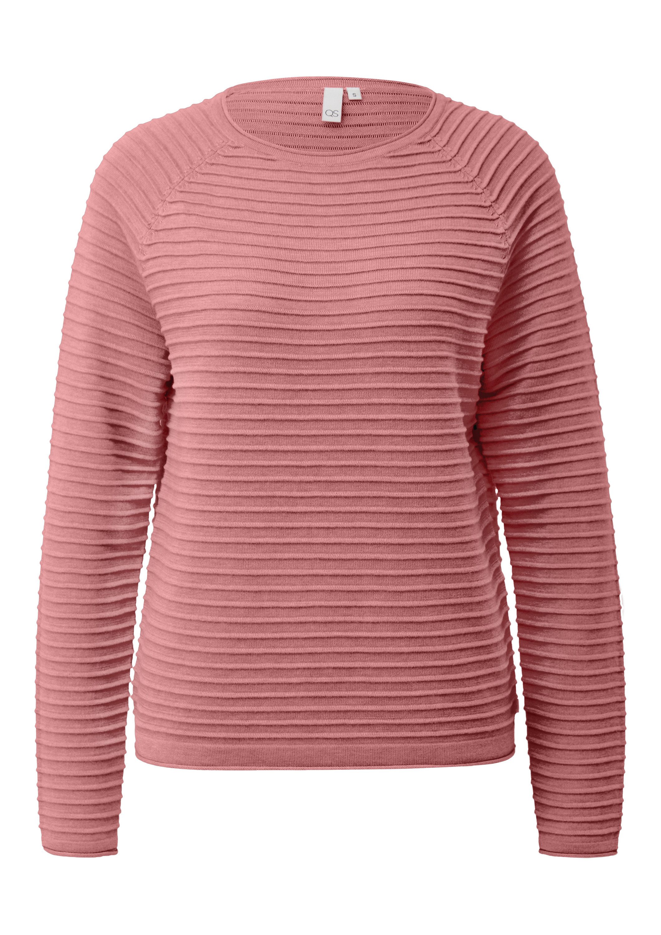 QS Longpullover Strickpullover Pullover mit Strukturmuster aus Viskosemix günstig online kaufen