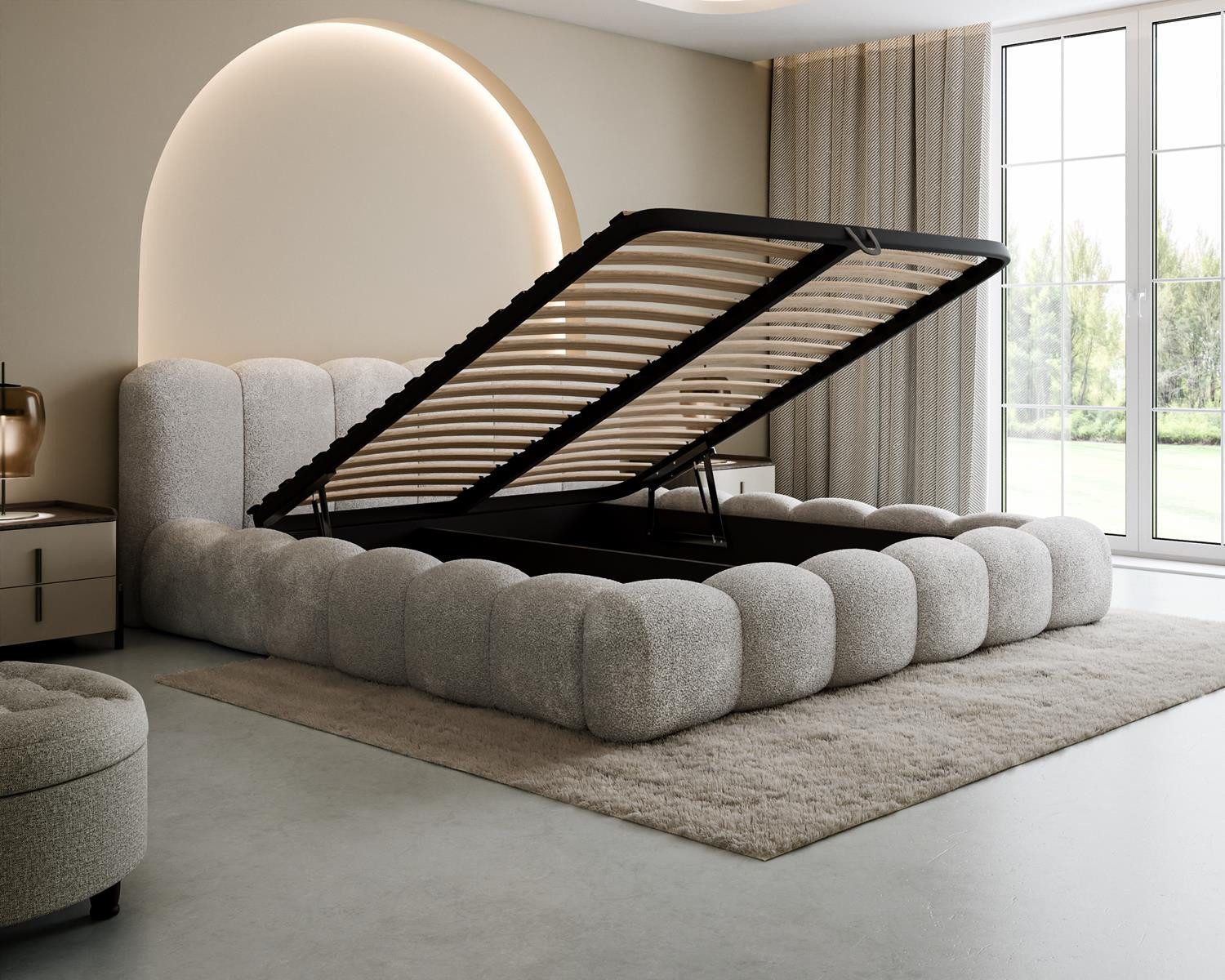 Compleo Polsterbett Designerbett, Wolkenbett, TOPSELLER, Modern Schlafzimmer, Made in EU, Wolkenbett modern