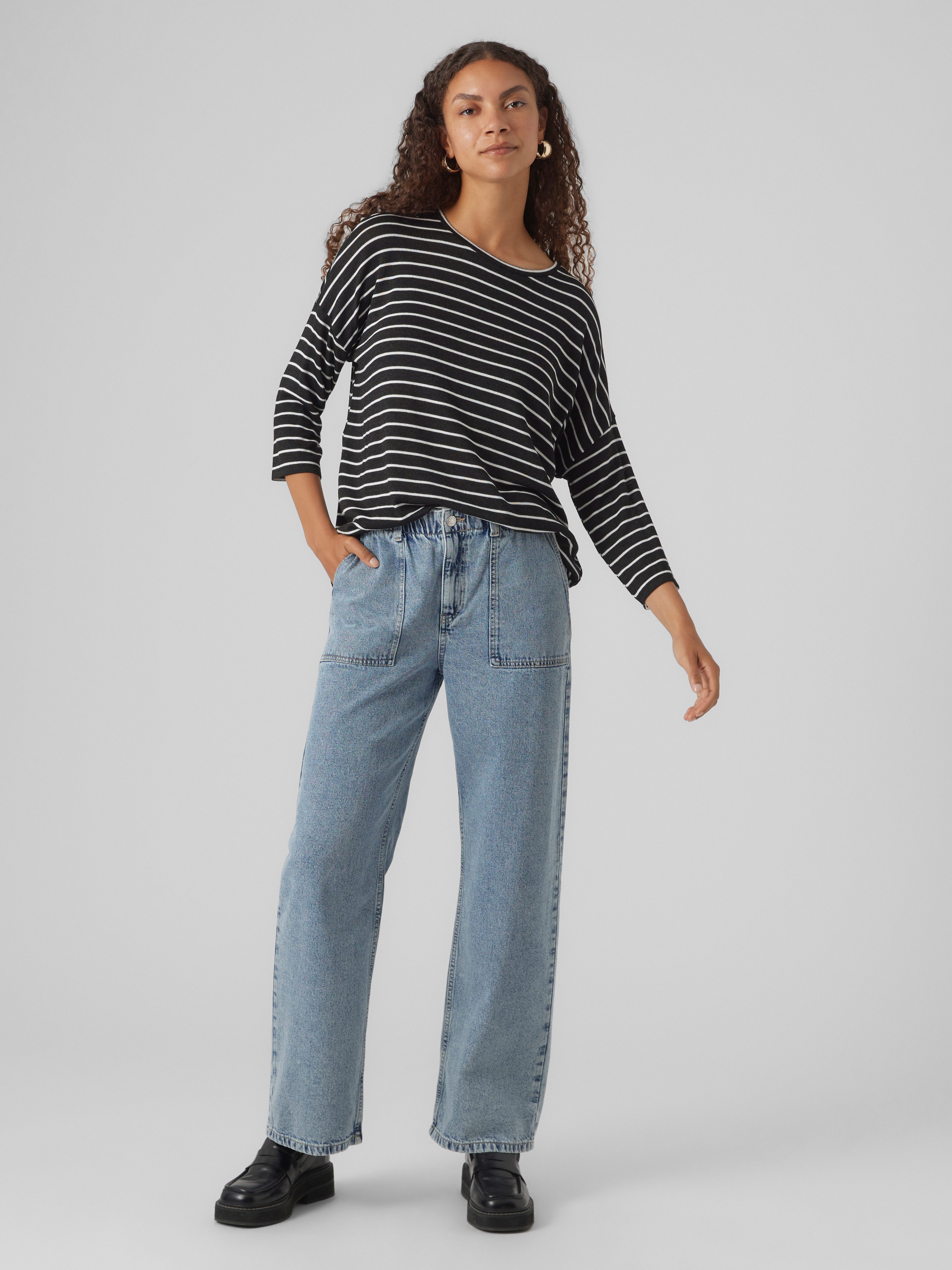 Vero Moda Rundhalspullover VMBRIANNA 3/4 PULLOVER BOO REP