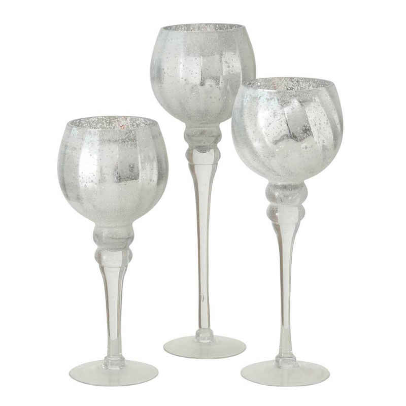 BOLTZE Windlicht Manou 3er Set Silber, Metallic Geeist Торшери Свічник Настільні лампи