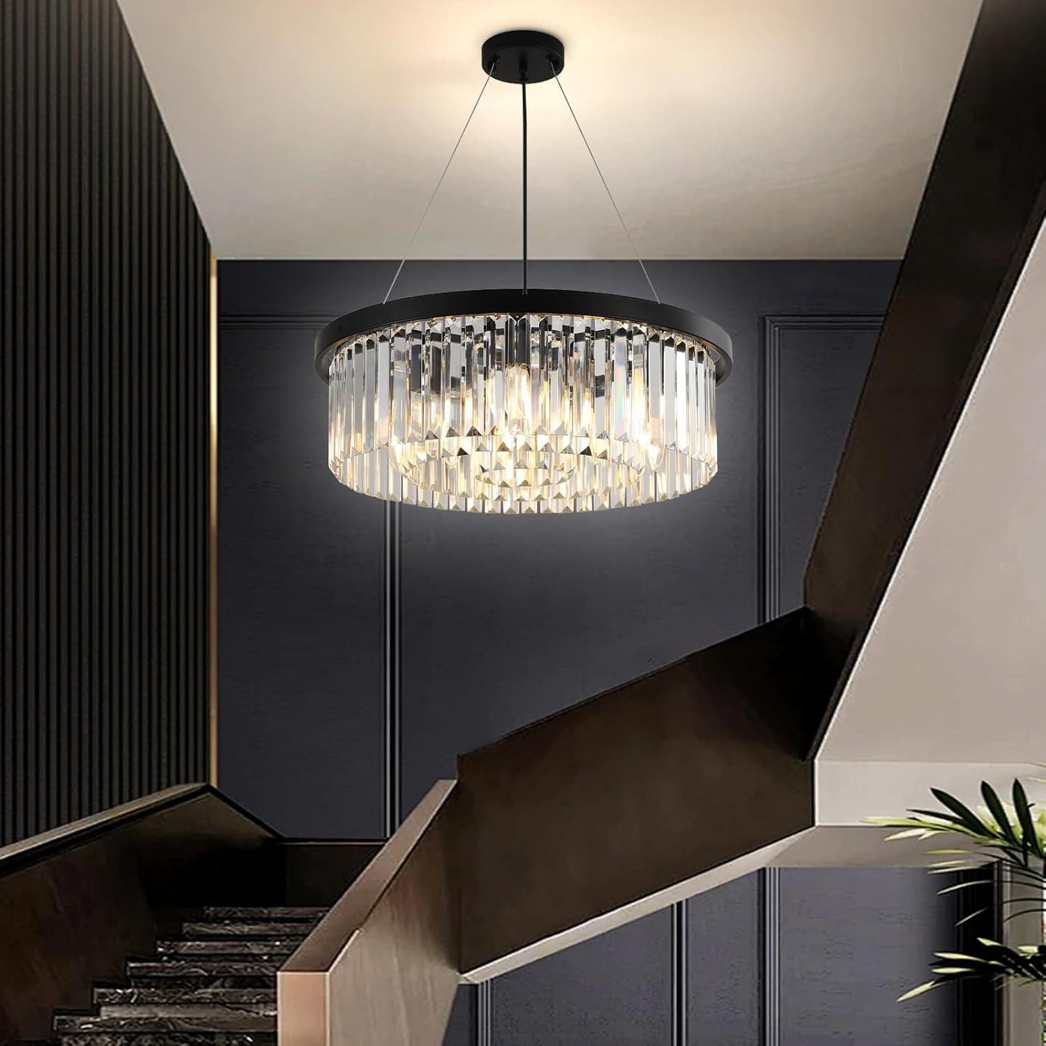 RRBEST Kronleuchter Luxus Kristall Kronleuchter Moderne Pendelleuchter, für Wohnzimmer, Esszimmer,Schlafzimmer, Restaurant, Ø60cm