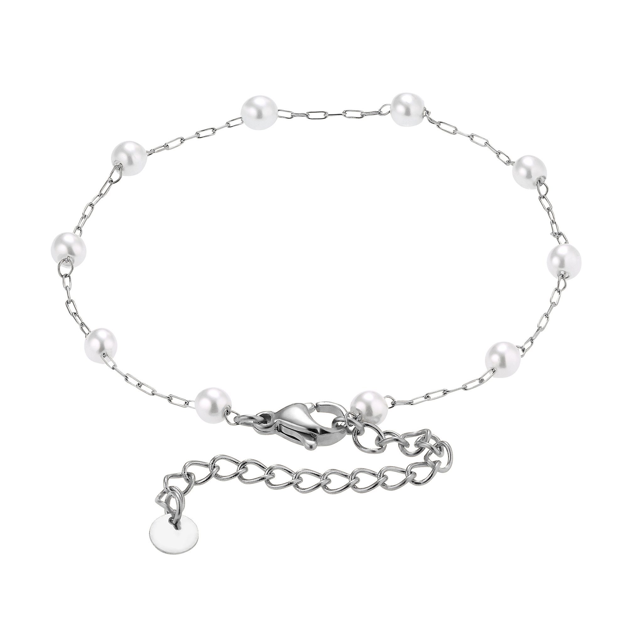 Perle poliert Elula Geschenkverpackung), (Armband, silberfarben Frauen mit Armband Heideman inkl. Armkette für