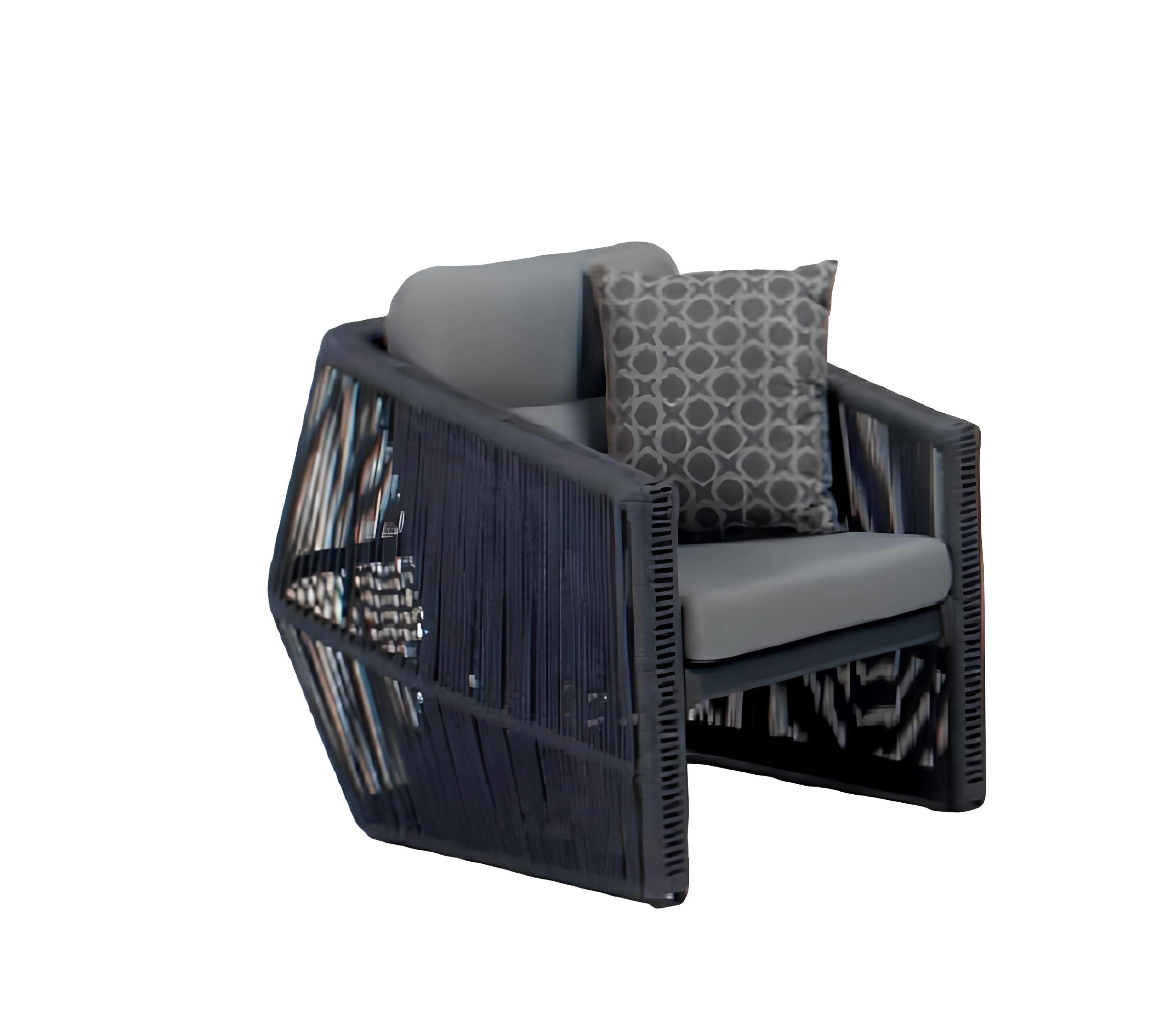 Xlmoebel Sessel Schwarzer Terrassenstuhl mit elegantem Design - Modernes Luxus-Möbel, (Sessel), Hergestellt in Europa