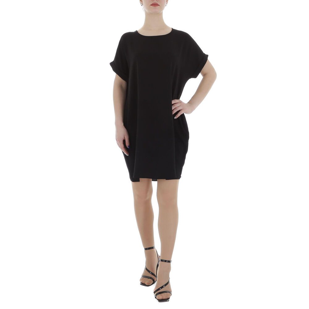 Ital-Design Tunikakleid Damen Freizeit (86164450) Kreppoptik/gesmokt Kleid in Schwarz. Reduzierter Preis € 25,99. Unverbindliche Preisempfehlung € 45,99