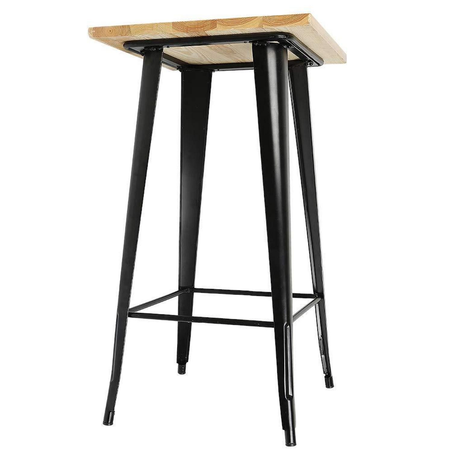 LuxusKollektion Stehtisch Esstisch Quadratisch Eiche-Optik 60x60cm Metallfuß (1-St)