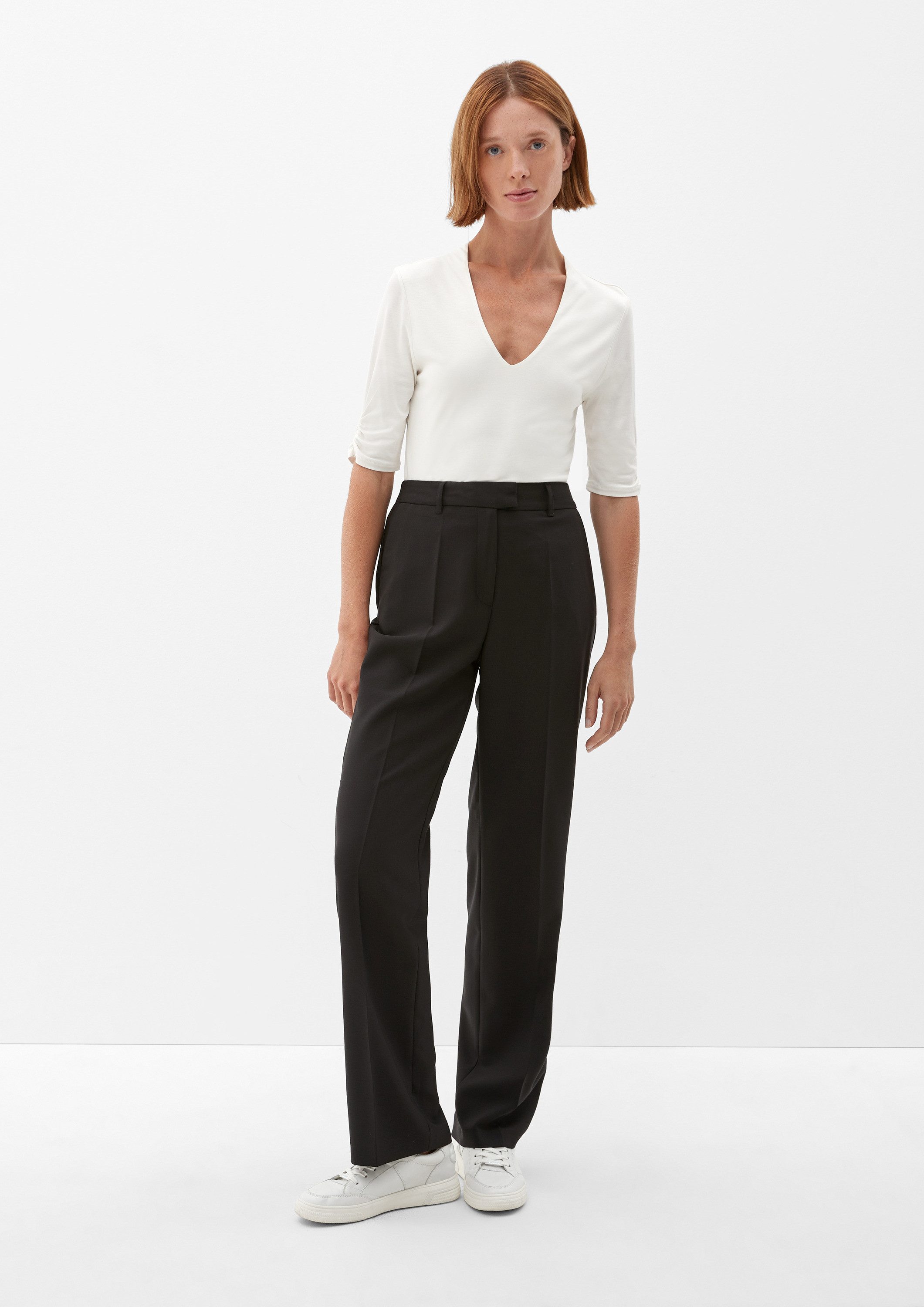 s.Oliver Chinos Hose Regular: Hose aus Viskosecrêpe