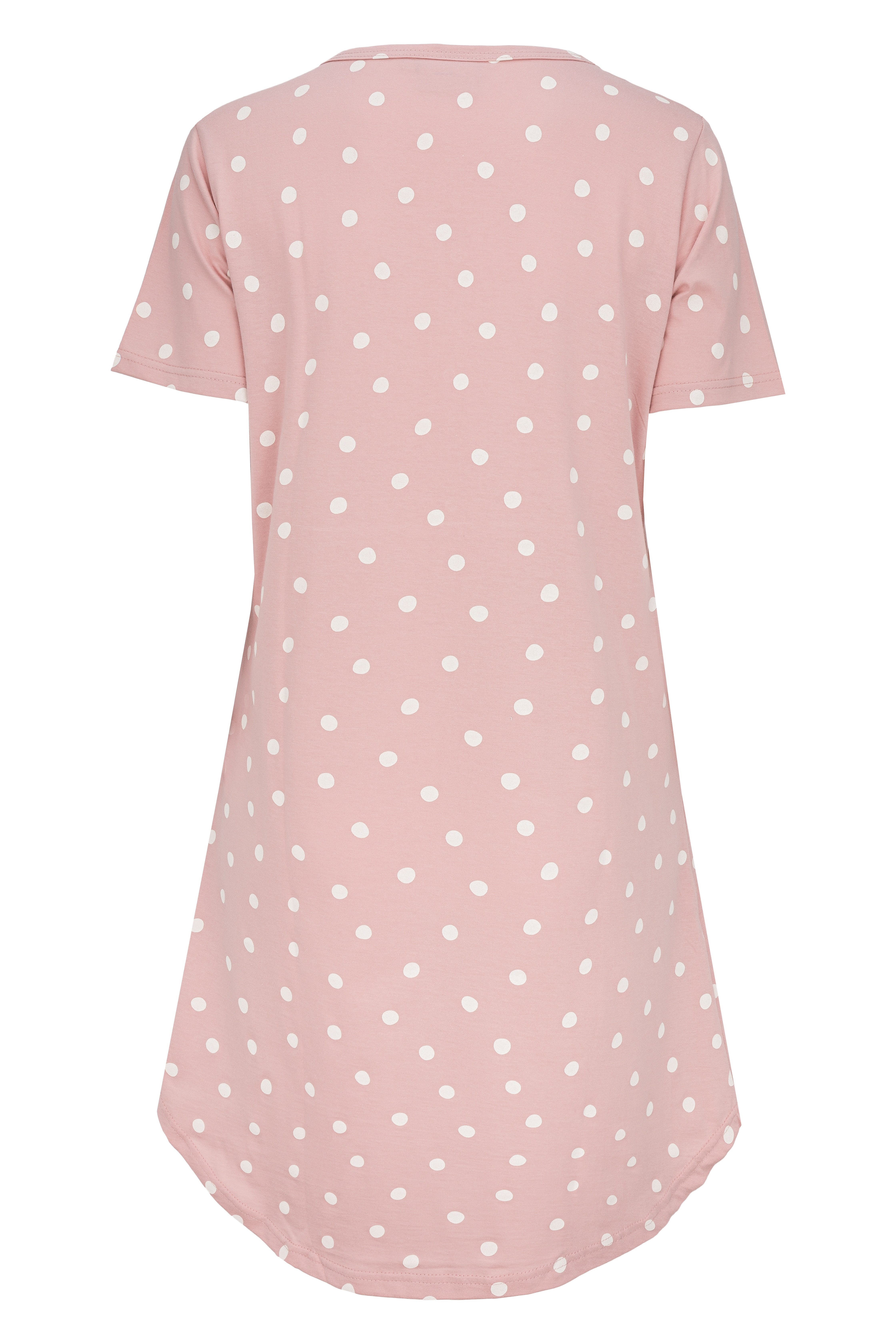 Mademoiselle Sommeil Nachthemd kurzarm in altrosa mit Punkten und Knopfleiste
