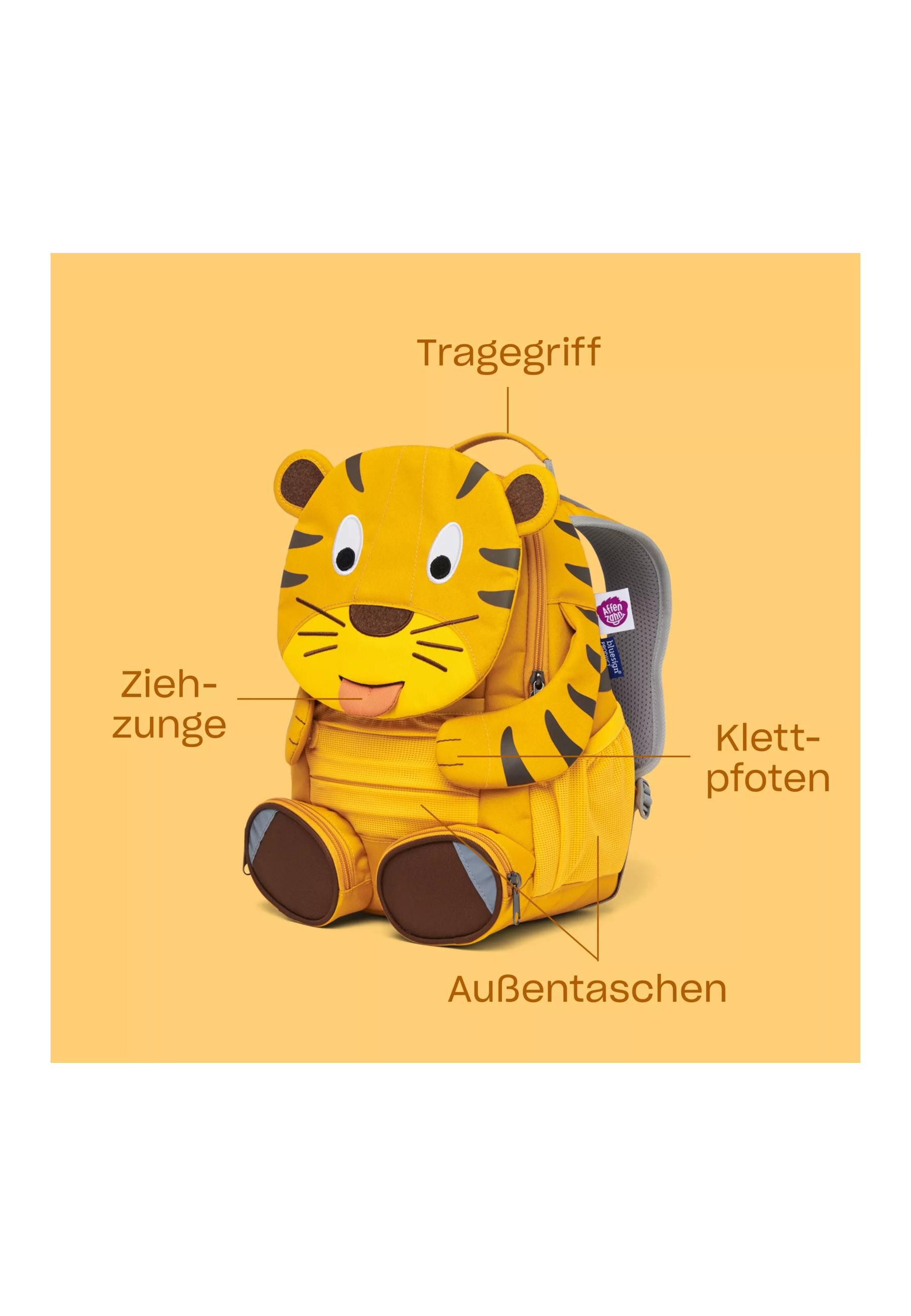 Affenzahn Kinderrucksack Großer Freund ., mit personalisierbarer Ziehzunge