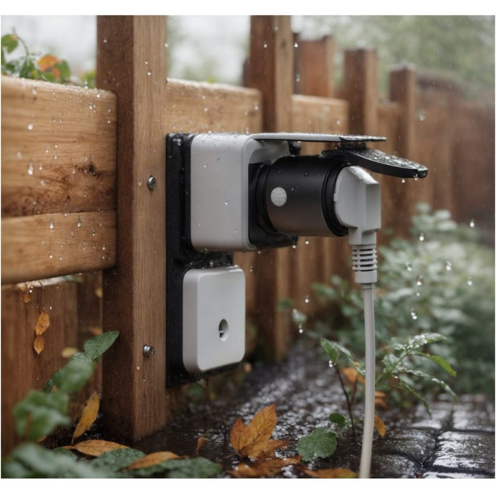 Hama Hama WLAN-Steckdose schwarz für Garten & Balkon. Smart-Home-Steuerelement, Wasserfest und stoßfest