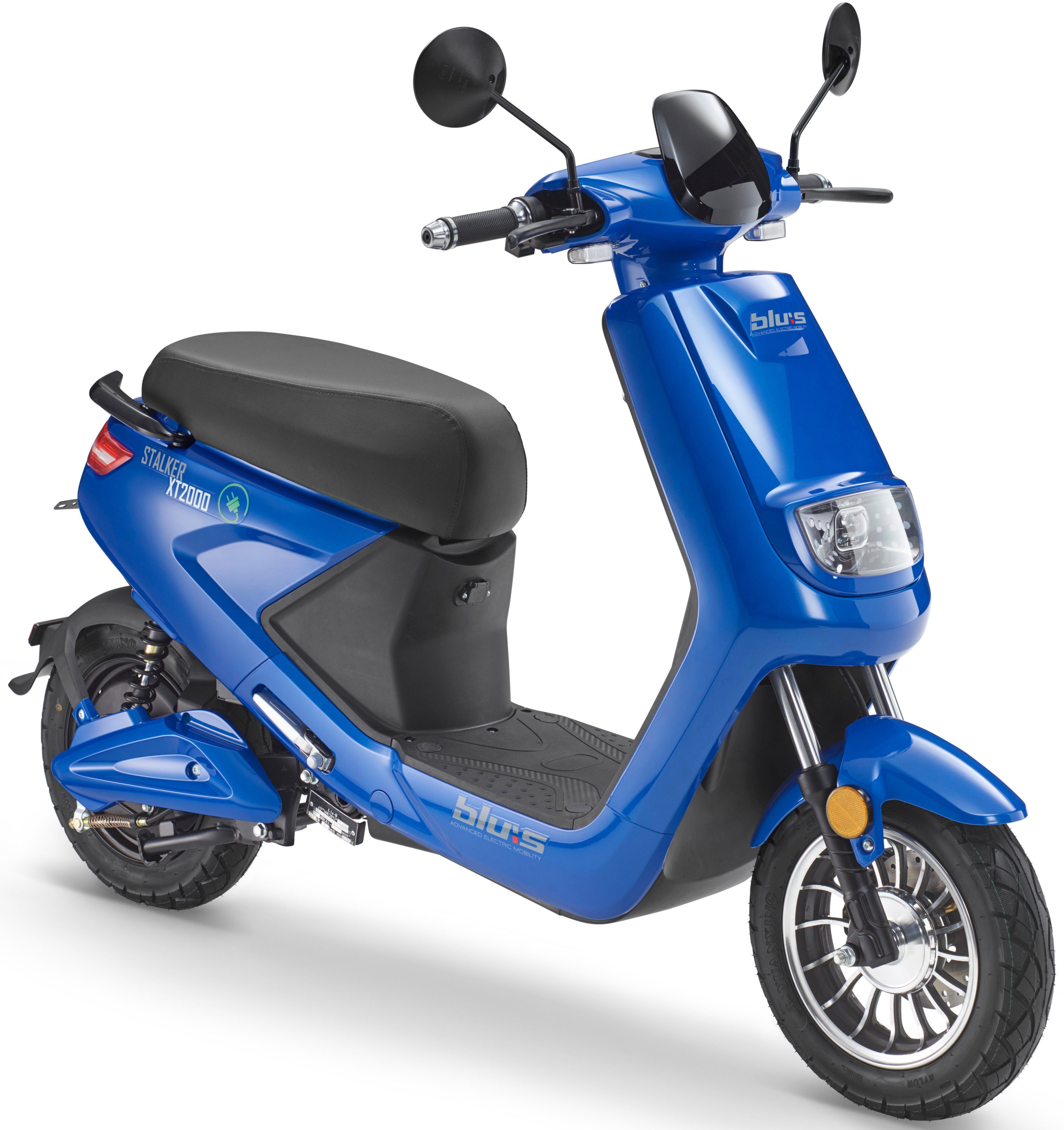 Blu:s E-Motorroller XT2000, 2000 W, 45 km/h, bis zu 50 km Reichweite, mit Straßenzul., 2 Sitzplätze, für Erwachsene