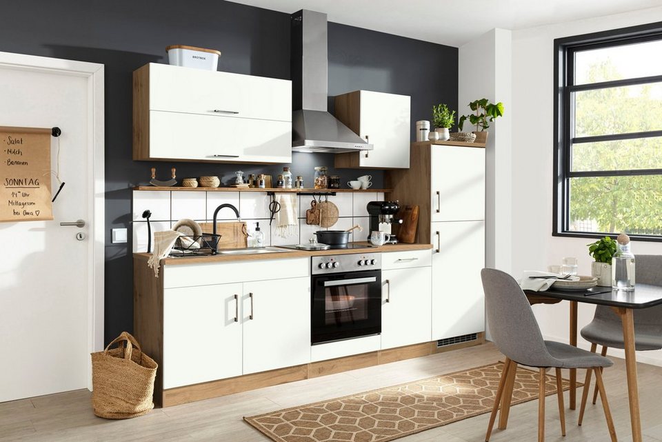 HELD MÖBEL Küchenzeile Colmar, mit E-Geräten, Breite 270 cm, Pflegeleichte  Oberfläche