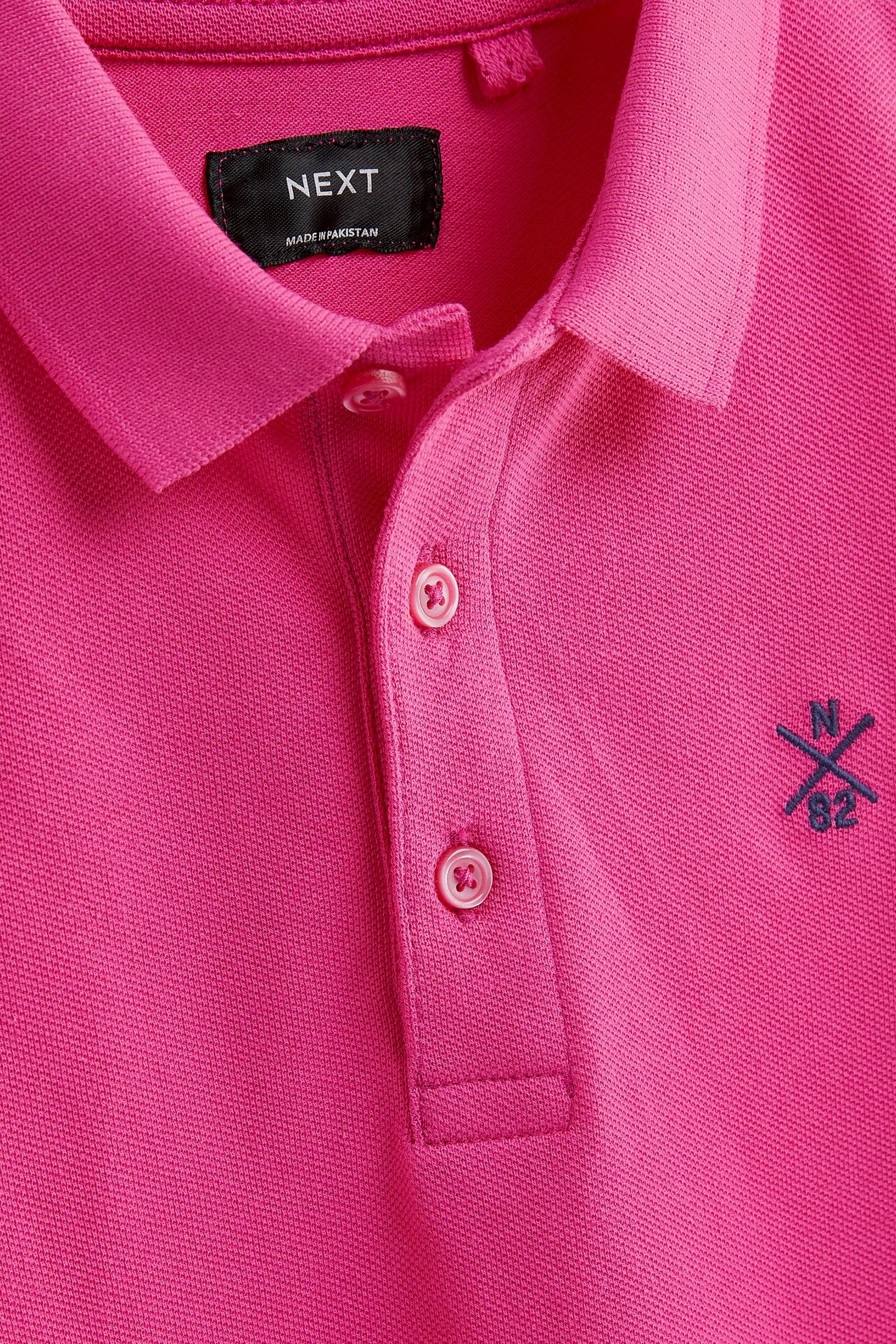 Kurzärmeliges Poloshirt Polo-Shirt Pink Next (1-tlg)