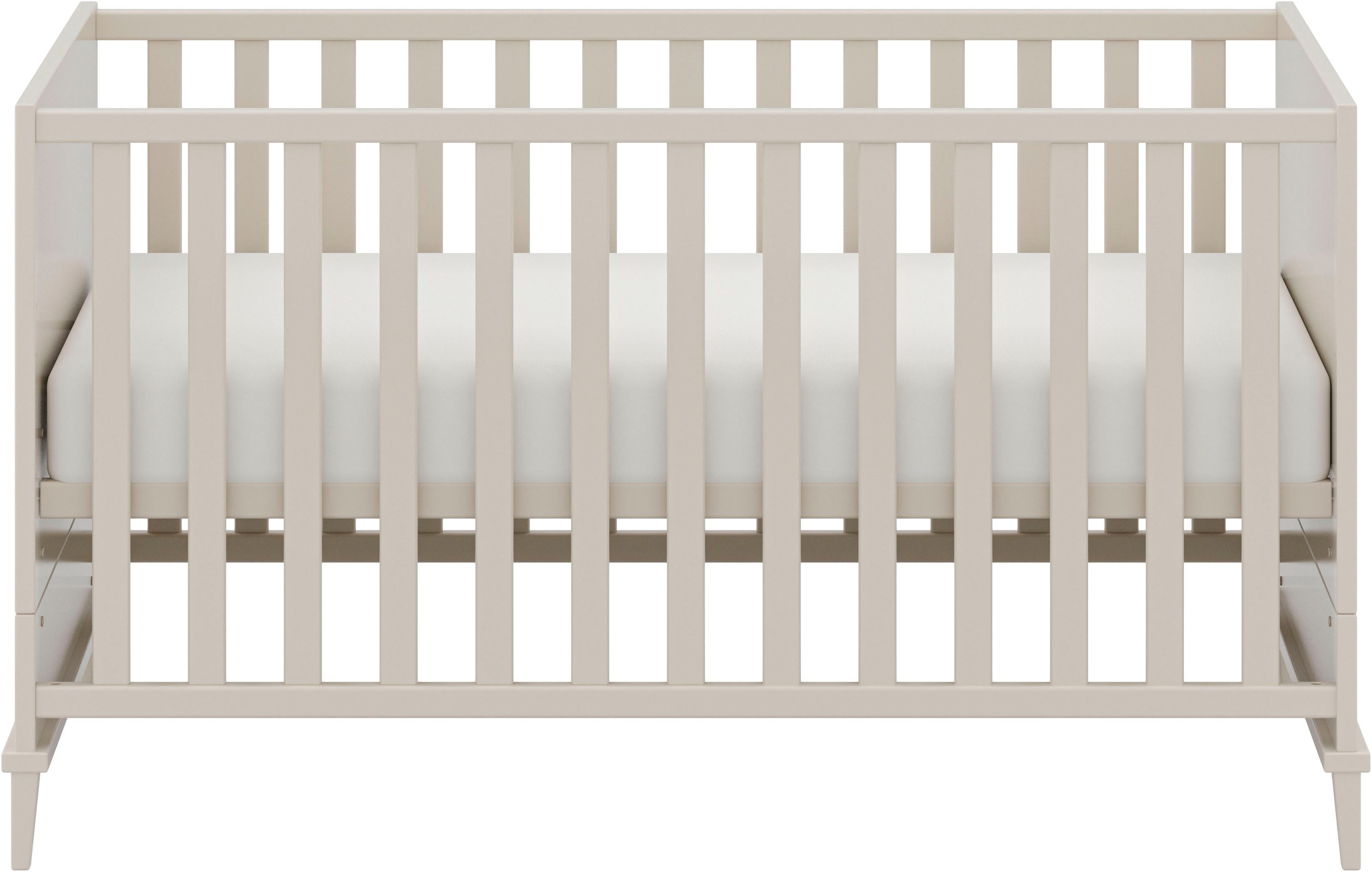 YUNY by PAIDI Babymöbel-Set SISTER LOU, 3-teiliges Babyzimmer in Beige, modernes Komplettset, (Spar-Set, 3-tlg., 70x140cm Babybett, Kleiderschrank 3-türig, Wickelkommode inkl. Aufsatz), Kinderzimmer, Soft-Close-Funktion, Mitwachsendes Bett inkl. Lattenrost
