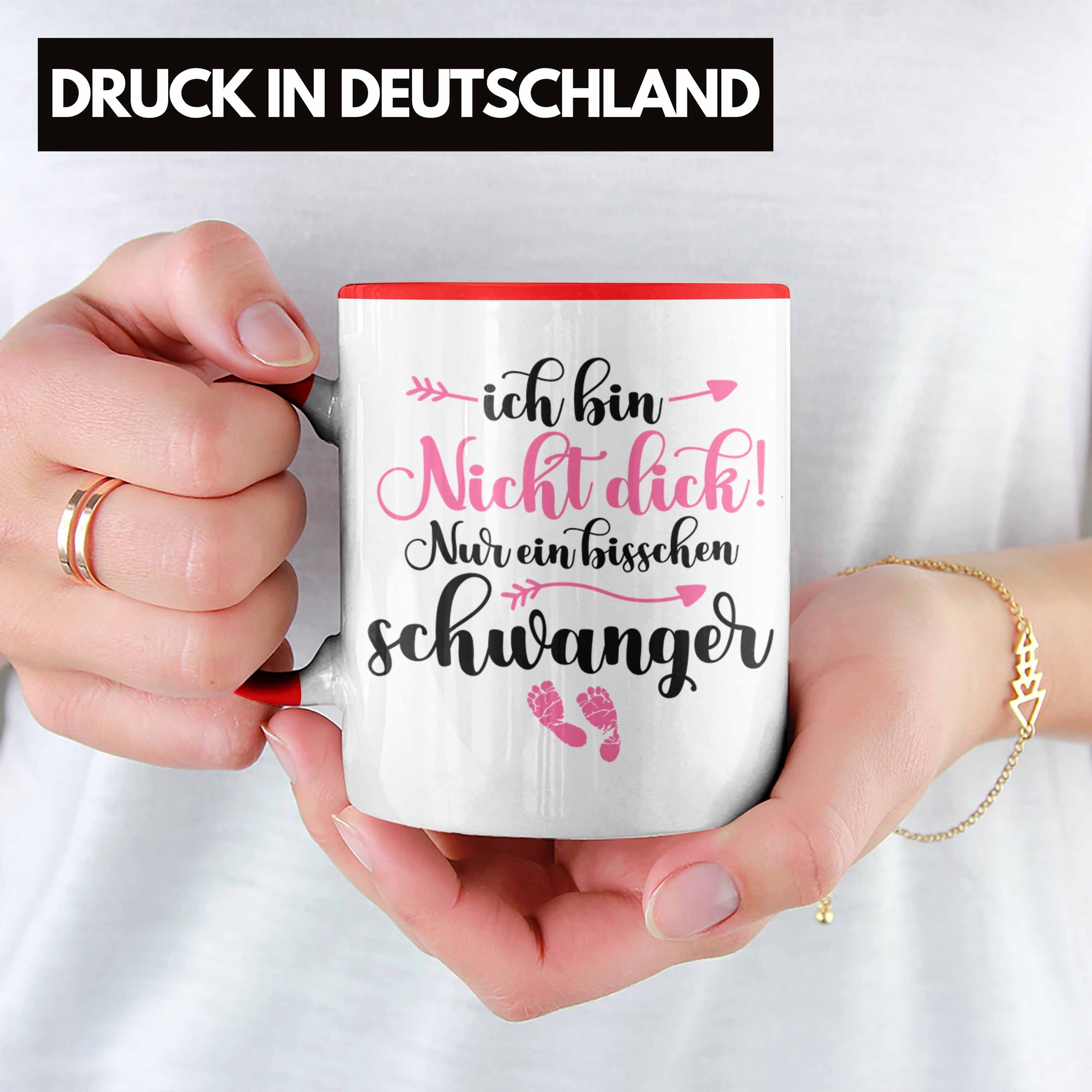 Trendation Tasse Trendation Ich Geschenk Dick Schwangerschaftsverkündung - Schwanger Tasse Bin Überraschung Nicht Bin Ich Rot