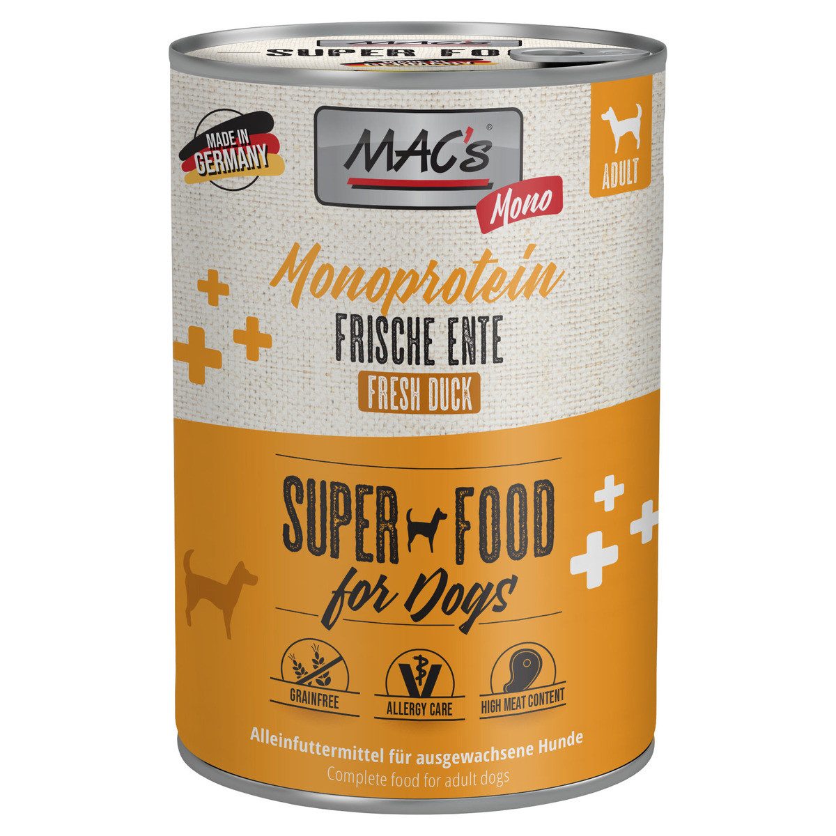 MAC'S Mono Sensitive mit Ente 400 g - 6 Stück, für: Hund