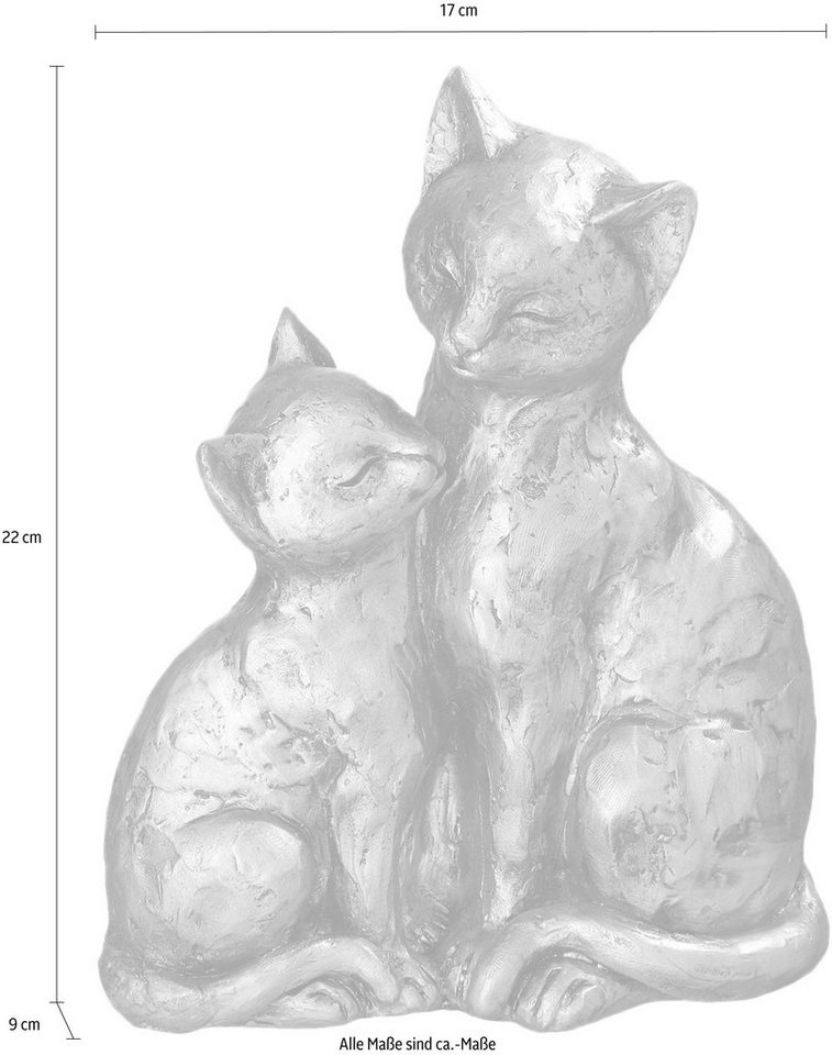 Ambiente Haus Dekofigur Katzen-Paar, Höhe 22 cm, aus Polyresin (Kunststein)