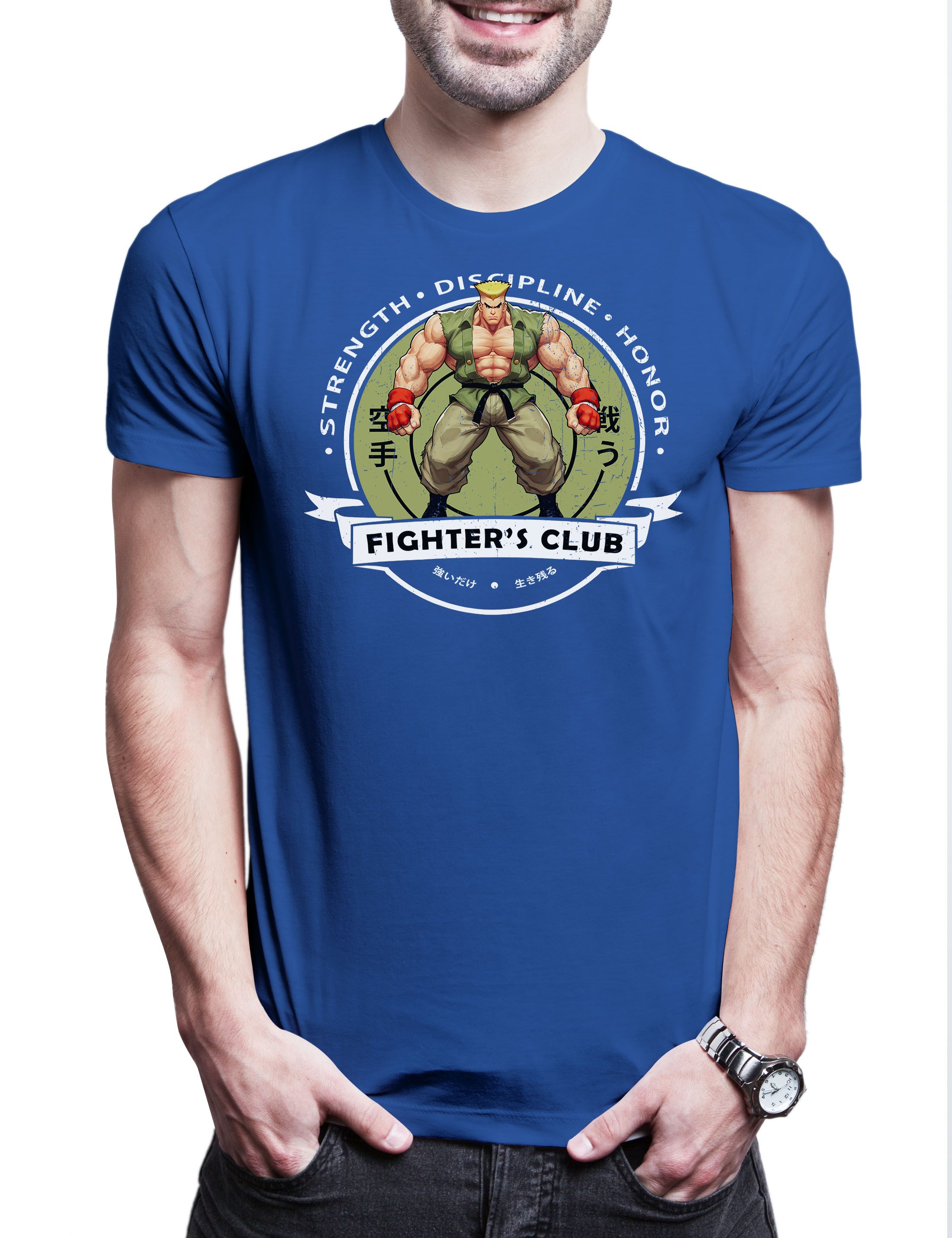 Print-Shirt Fighter's Club Guile II Herren T-Shirt Fighter SF Karate Hadouken Ryu