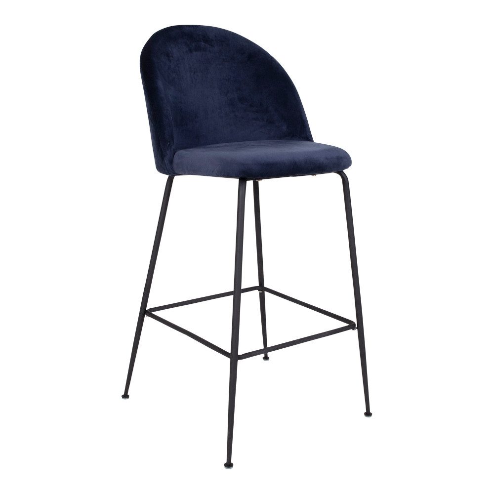 Barhocker (2er-Set) in Blau, Velour - 55x108x60cm (BxHxT)
