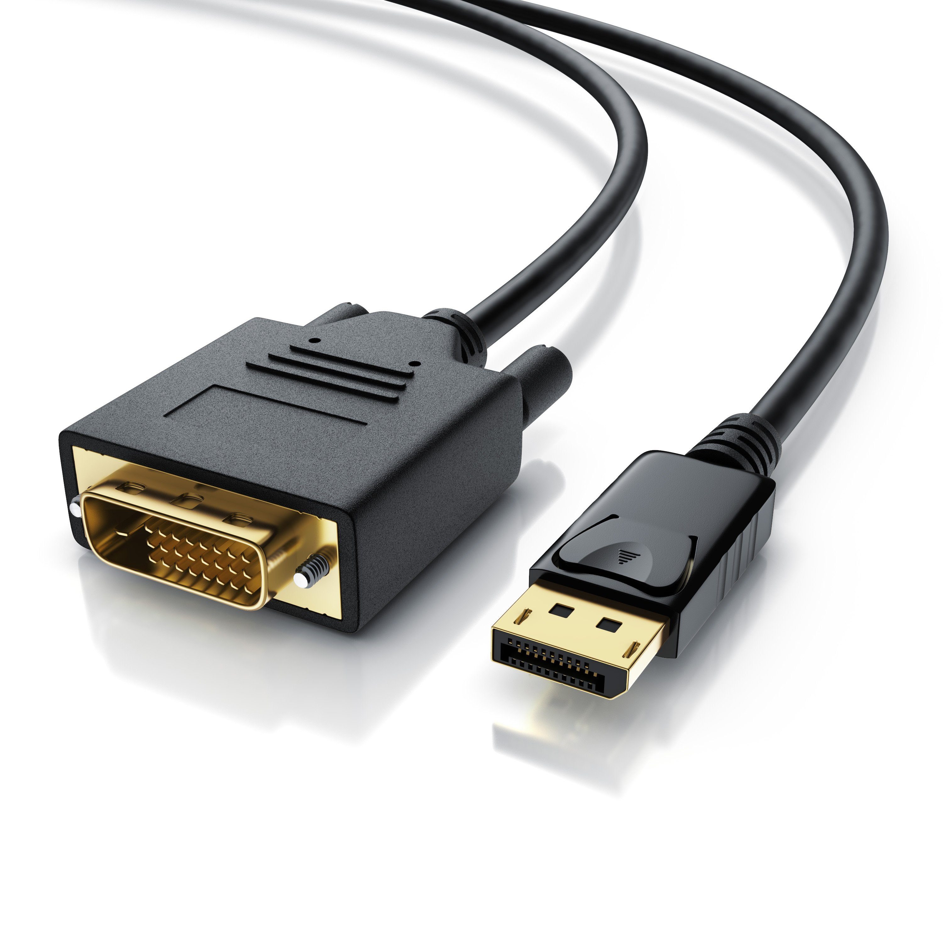 CSL Video-Kabel, 20 Pins, DisplayPort, DVI-D (300 cm), Monitorkabel, HDCP und EDID Zertifiziert, Full HD Ausflösung - 3m