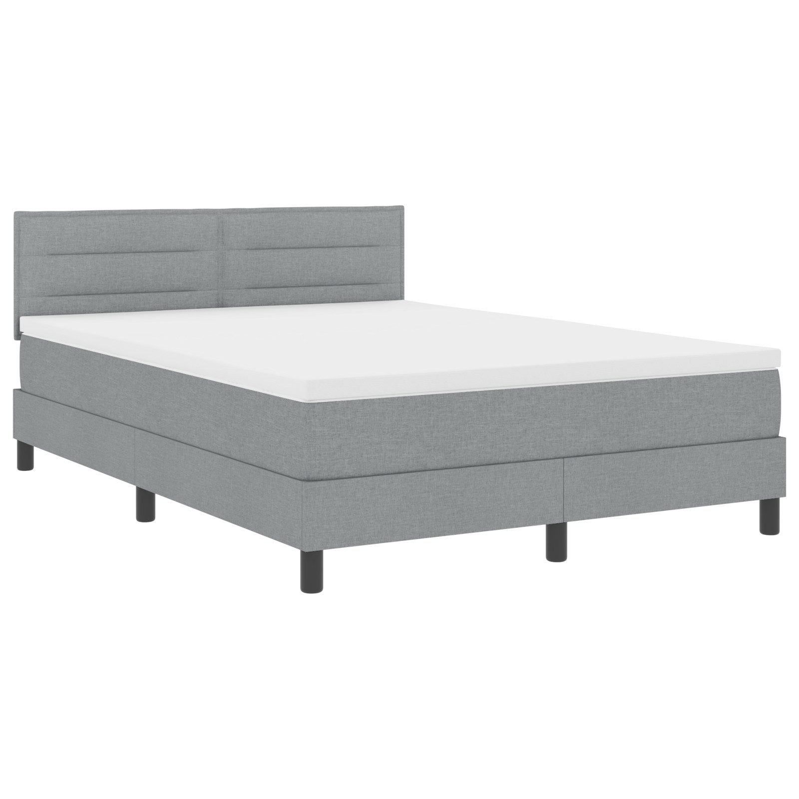 vidaXL Bett Boxspringbett mit Matratze Hellgrau günstig online kaufen