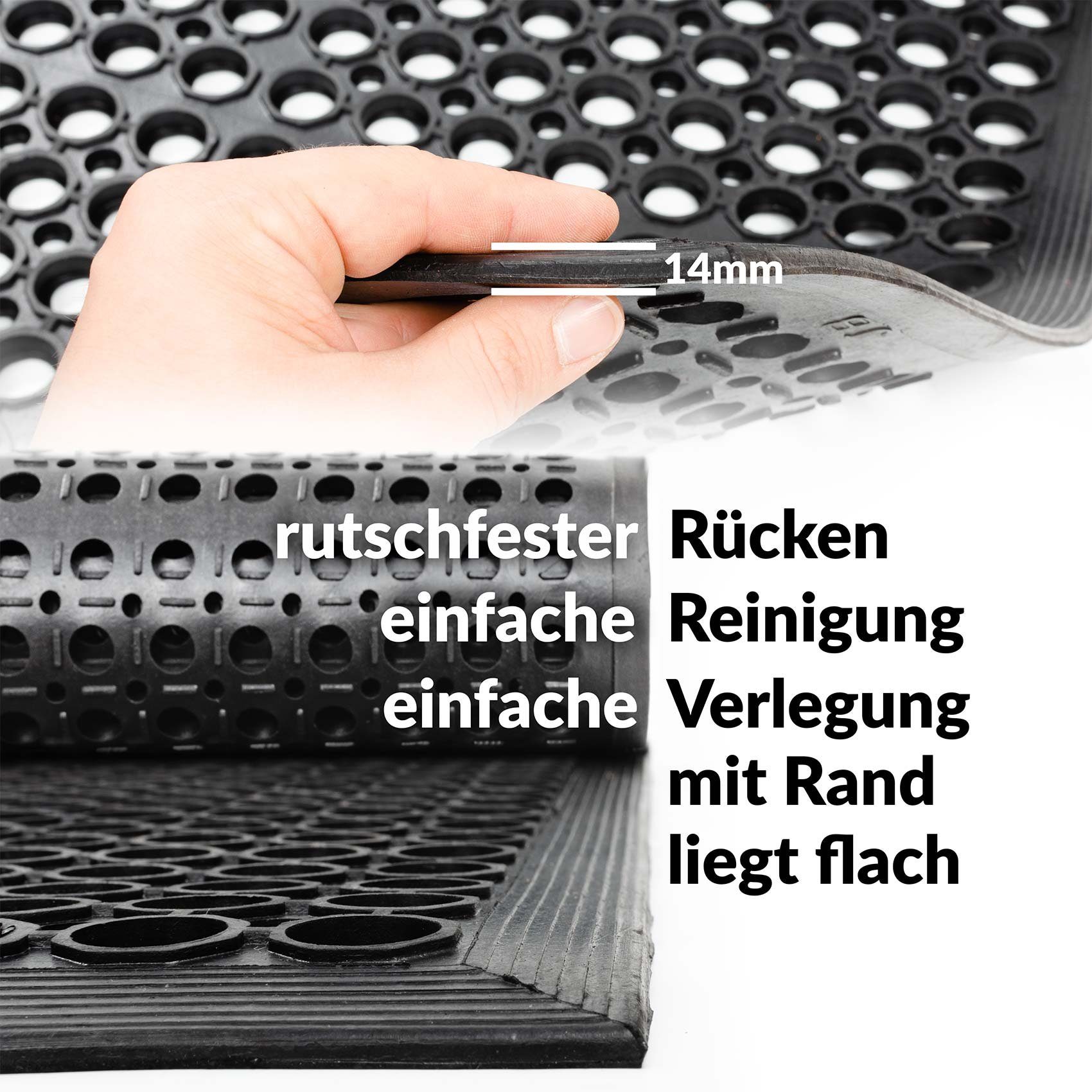 ANRO Fußmatte, eckig, Höhe: 14 mm, günstig online kaufen