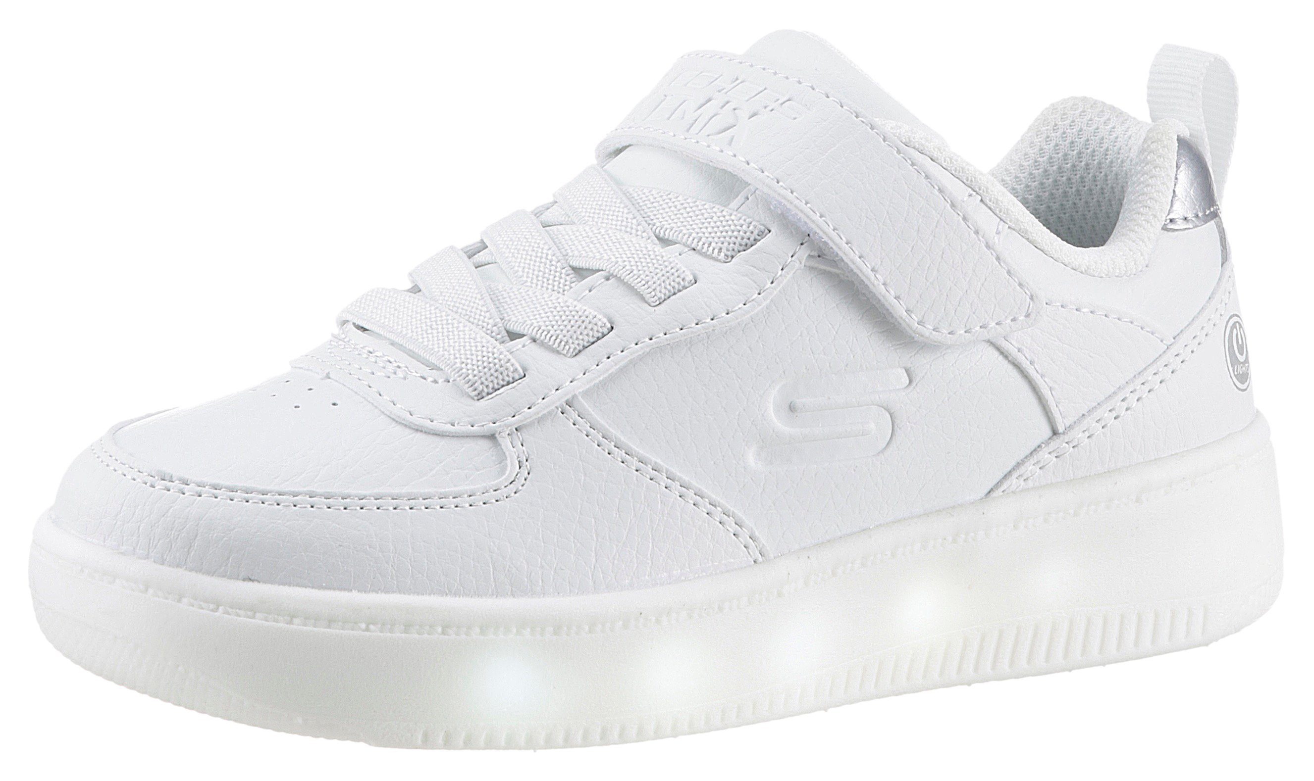 Skechers Blinkschuh SPORT COURT 92- SHOW MADDOX Sneaker, Schnürschuh mit Blinkfunktion, Größenschablone zum Download