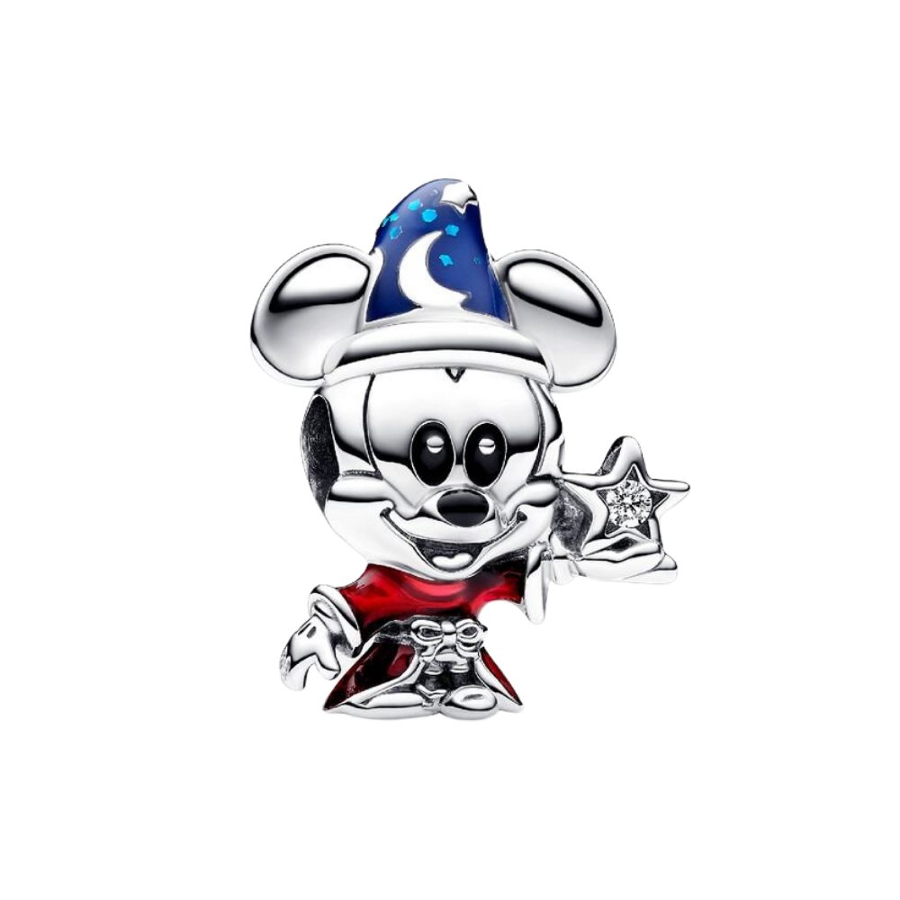 Pandora Charm-Einhänger 792954C01, Disney, Micky, Zauberlehrling, Zirkonia