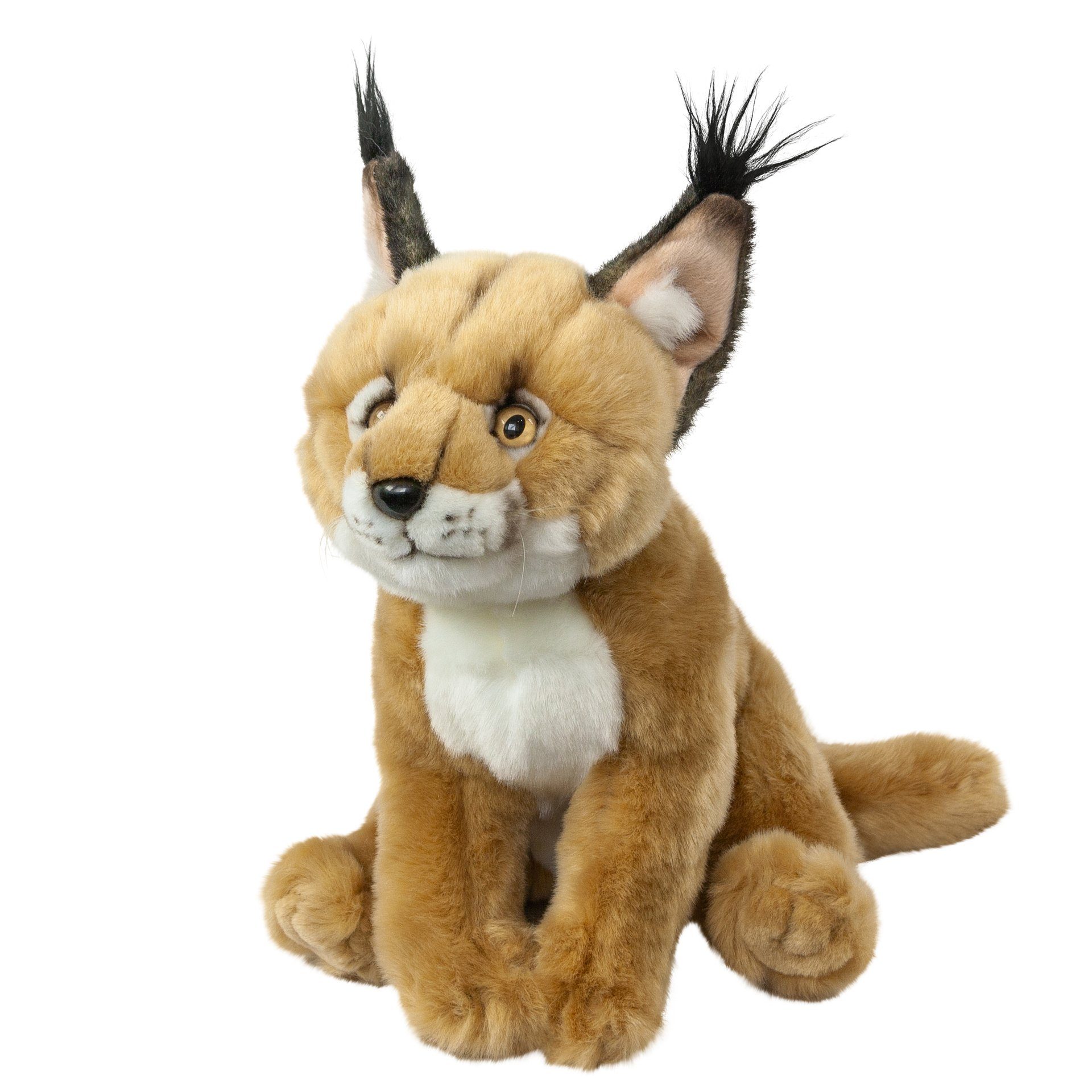 Teddys Rothenburg Kuscheltier Karakal 27 cm sitzend braun Katze aus Plüsch
