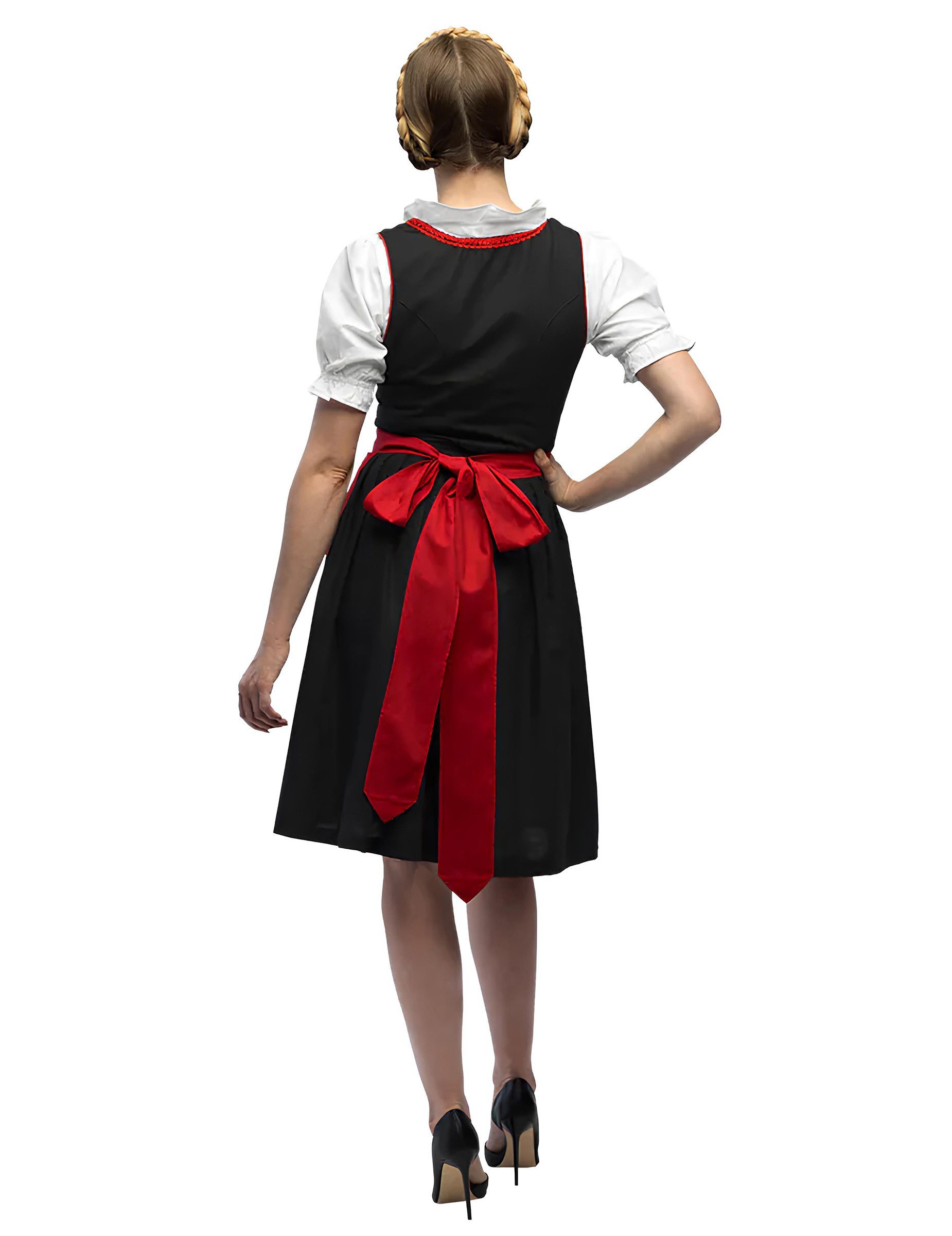 Boland Kostüm Bayerin Damenkostüm Dirndl schwarz rot Bavaroise