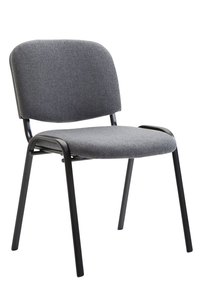 TPFLiving Besucherstuhl Keen mit 4 St), schwarz Sitzfläche: Warteraumstuhl (Besprechungsstuhl - Messestuhl, - Gestell: - Konferenzstuhl grau hochwertiger Polsterung - Stoff Metall