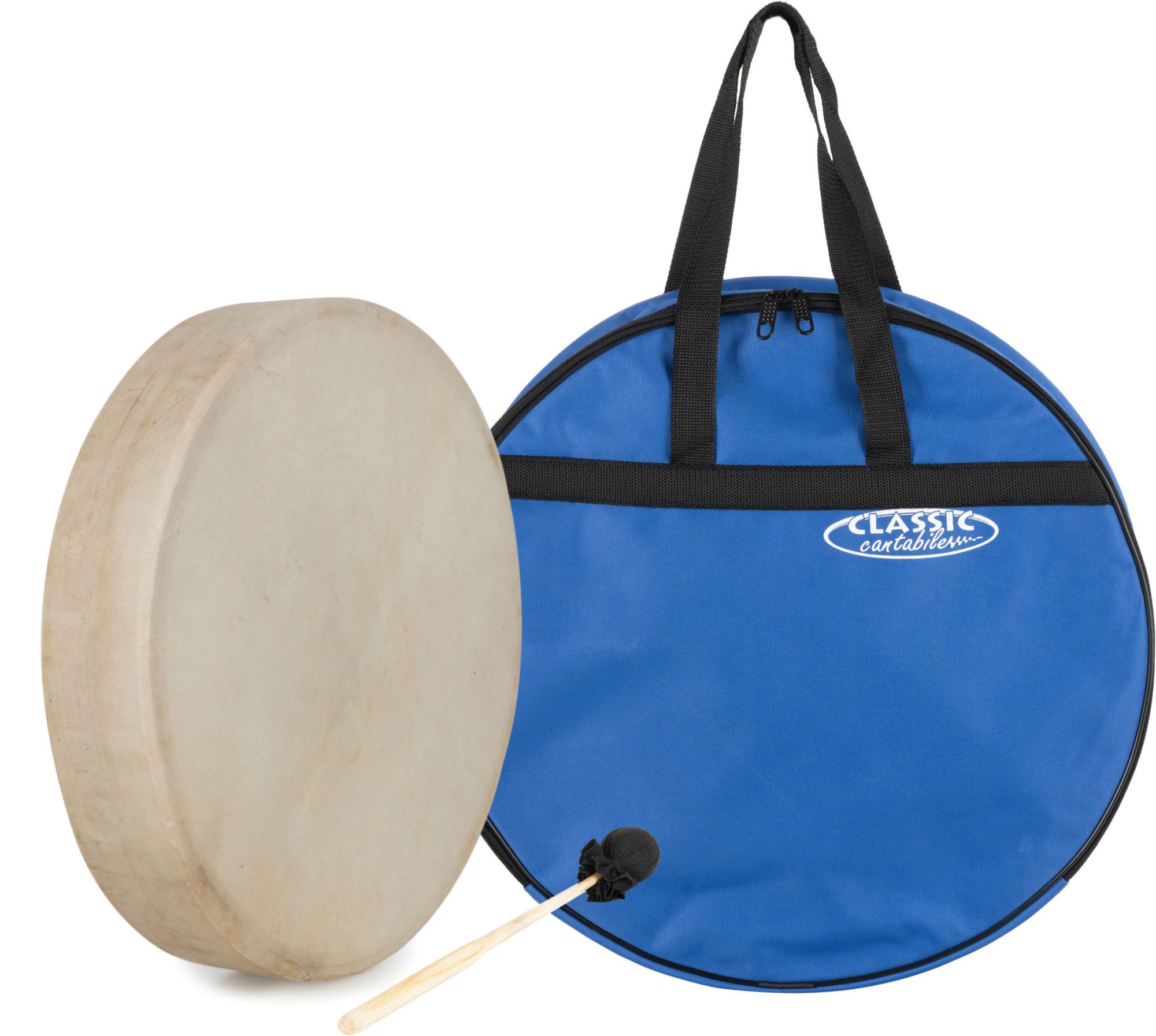 Classic Cantabile Handtrommel Classic Cantabile SD-18 Schamanentrommel 18" Set mit Tasche,SD-18, 3-St., Inkl. Schlägel und Tasche, Anregende Wirkung - Mit Haltevorrichtung