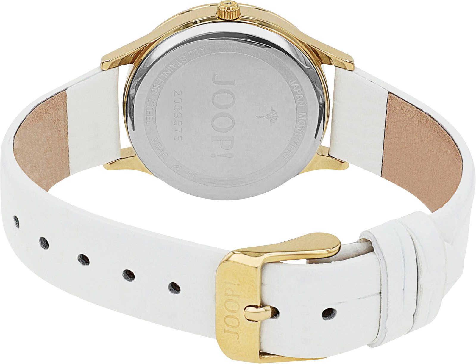 JOOP! Quarzuhr 2039575, Armbanduhr, Damenuhr, Lederarmband, analog,Zirkonia (synth),Mondphase
