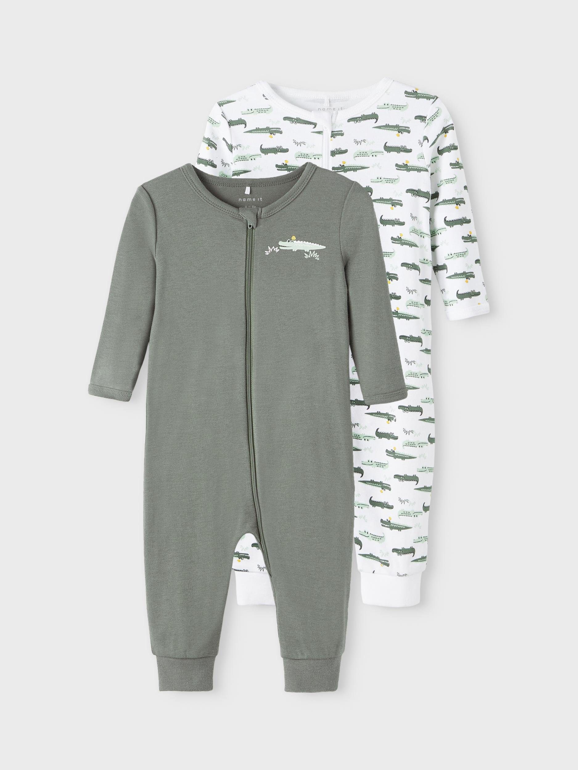 Name It Schlafoverall NBMNIGHTSUIT 2P ZIP CROCODILE AGAVE