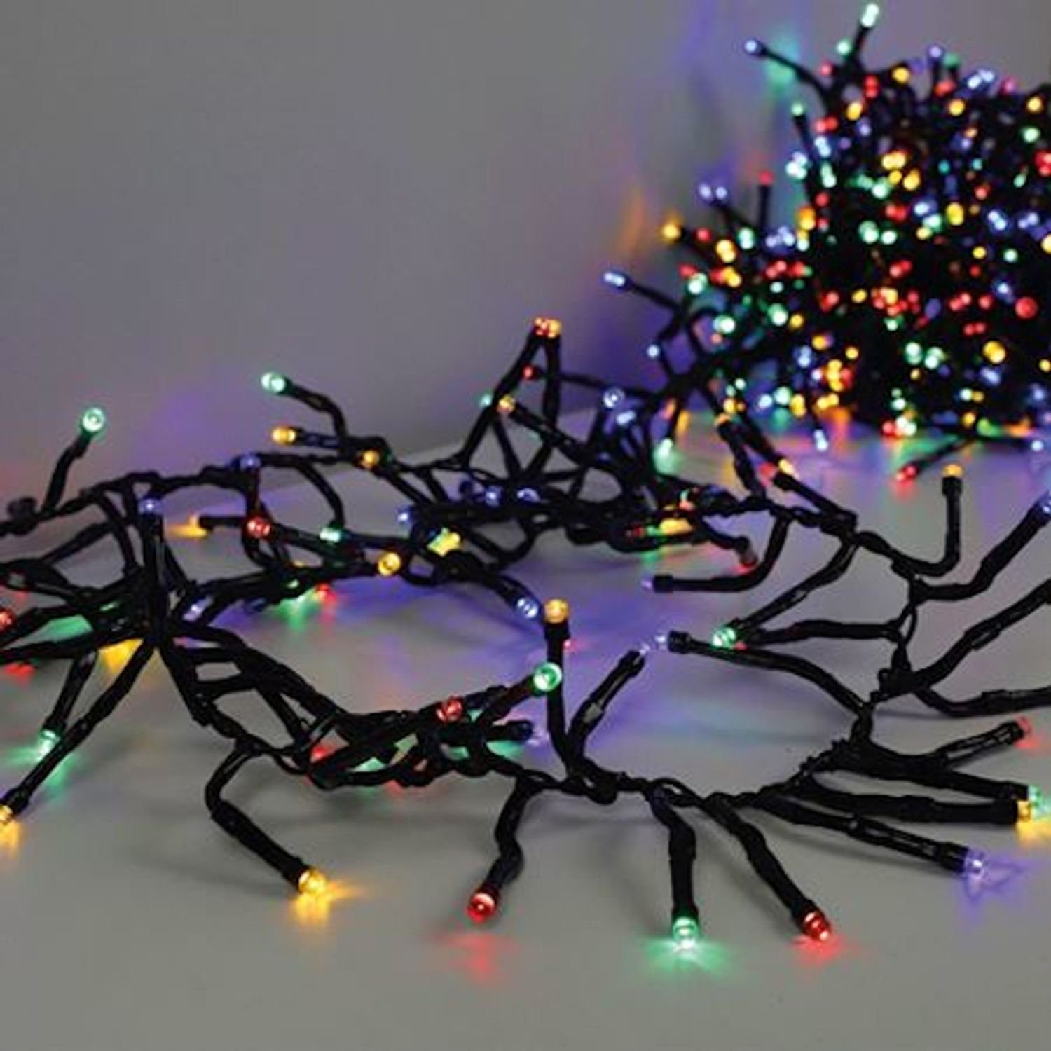 BURI Lichterkette LED Cluster-Lichterkette 768 LEDs Bunt Büschellichterkette Weihnachten