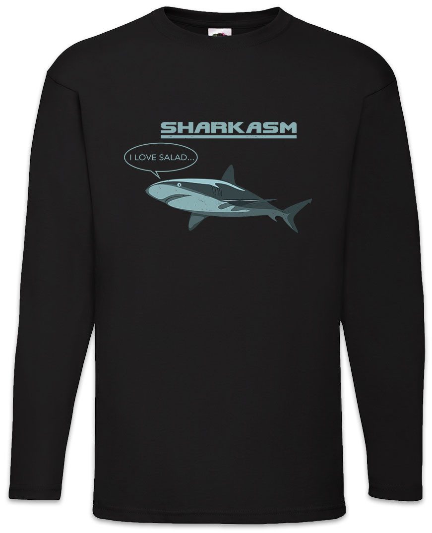 Langarmshirt Sharkasm Langarm T-Shirt Sarkasmus Veganer Veganismus Vegan Shark