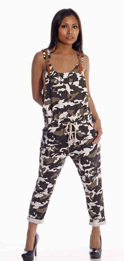 Charis Moda Jumpsuit Jumpsuit Camouflage Design
