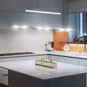 EGLO LED Pendelleuchte, Leuchtmittel inklusive, Warmweiß, 28,8 Watt LED Pendel Hänge Leuchte Esszimmer Aluminium Glas