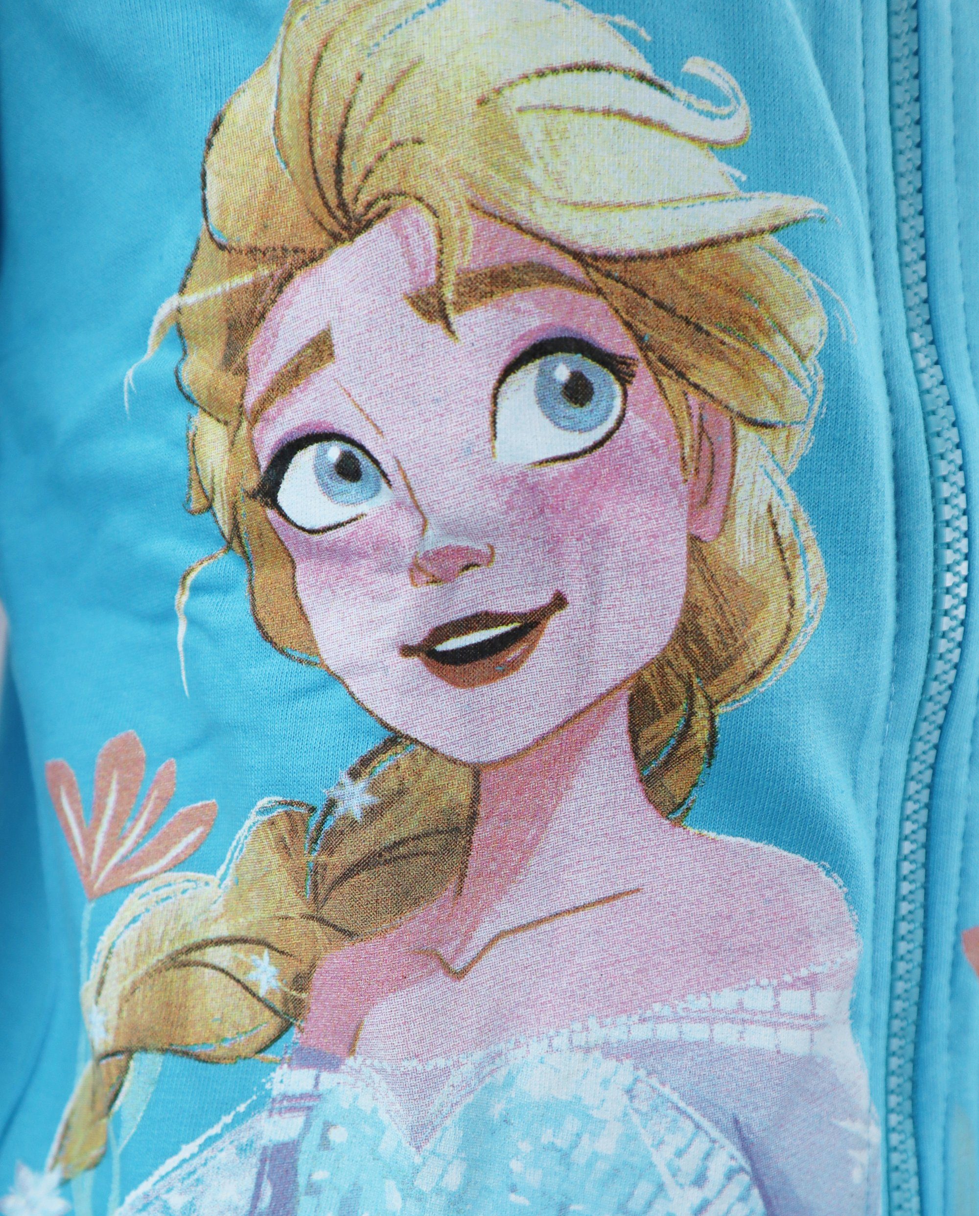 Disney Die 100% Kapuzen Kinder 134, bis Baumwolle Eiskönigin Pullover Mädchen 104 Gr. Hoodie Elsa Frozen