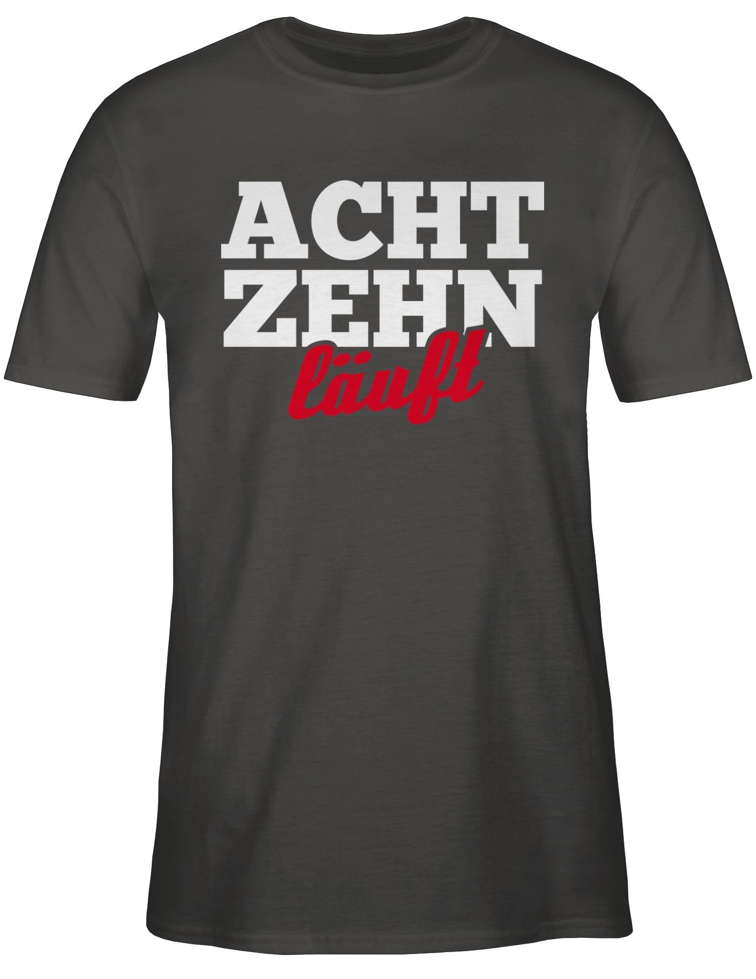 Dunkelgrau 18. Läuft 3 Geburtstag Achtzehn T-Shirt Shirtracer