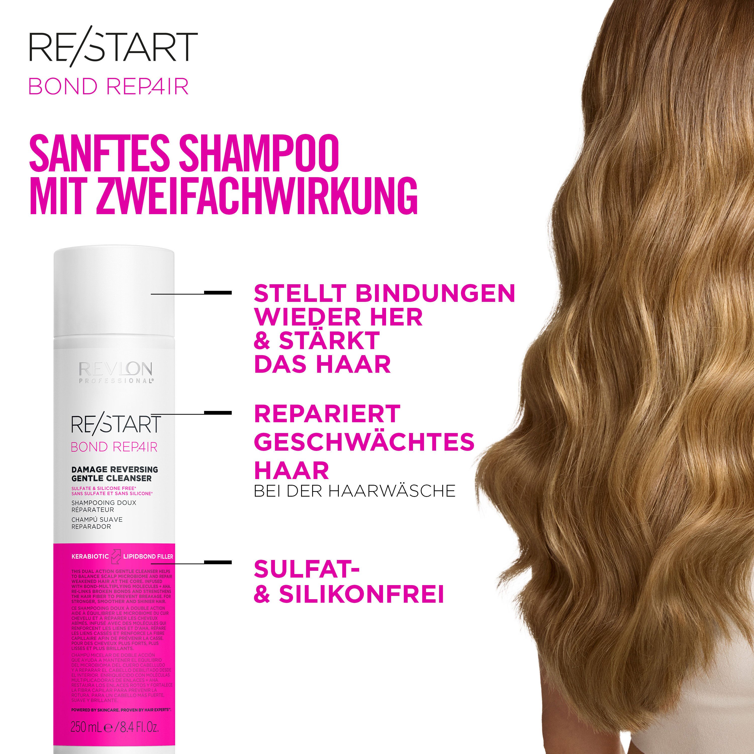 REVLON PROFESSIONAL Haarshampoo BOND REPAIR Damage Reversing Gentle Cleanser 250ml, 1-tlg., Vegan, 4-in-1-Technologie, Silikonfrei