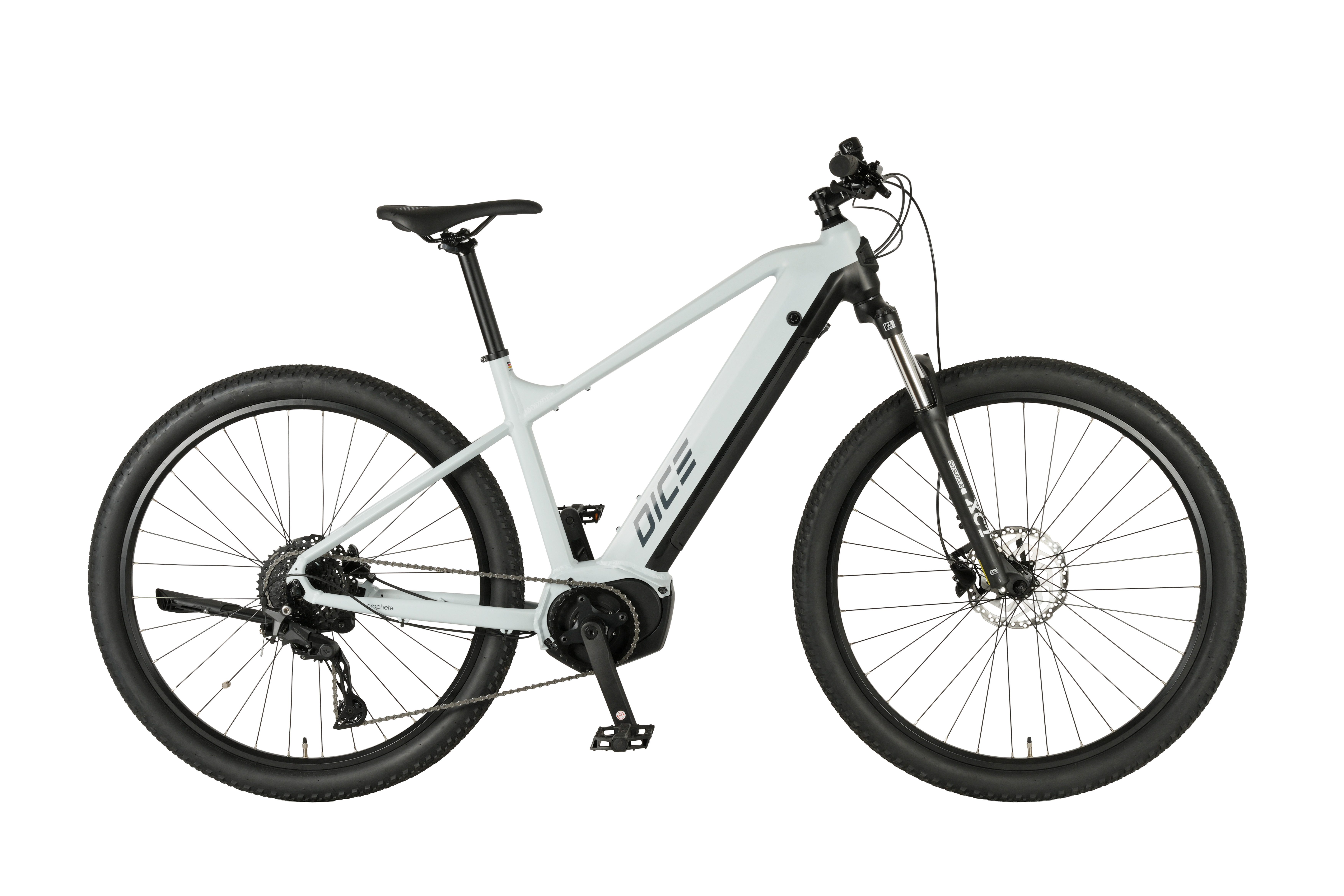 Prophete E-Bike Mountainbike Dice 3.8, 10 Gang Shimano Cues Schaltwerk, Kettenschaltung, Mittelmotor, 540 Wh