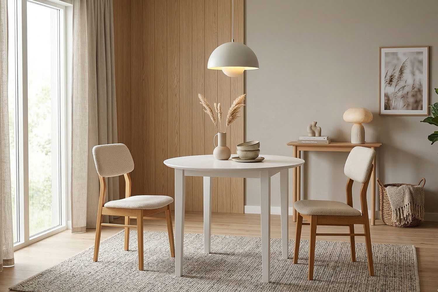 Jahnke Esstisch DINE LITE 90, Esstisch, rund, Massivholz, Skandi-Look, bis zu 4 Personen, 90 cm