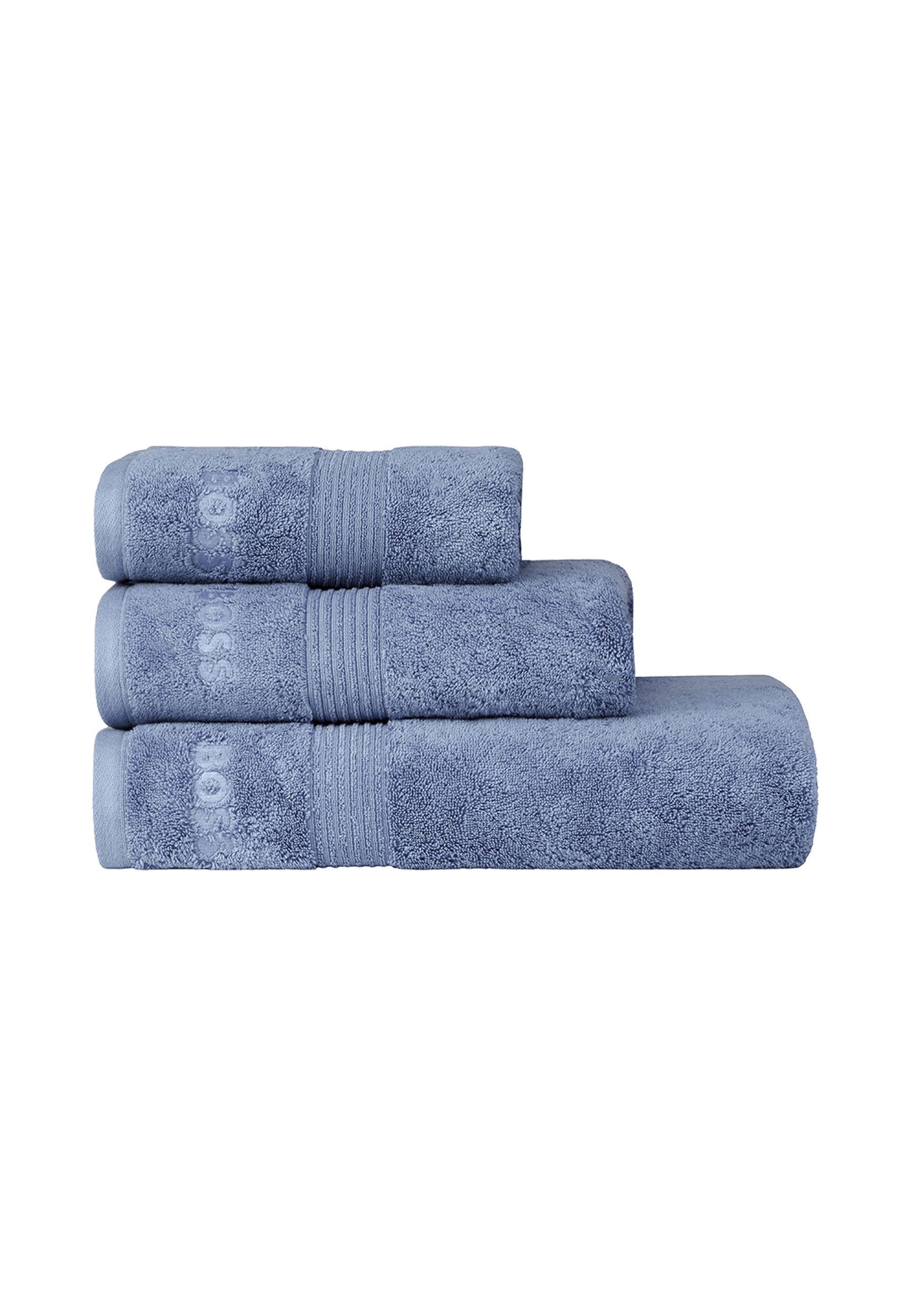 BLUE Waschhandschuhe, Design mit 4er-Set Hugo modernem Home Boss Handtücher