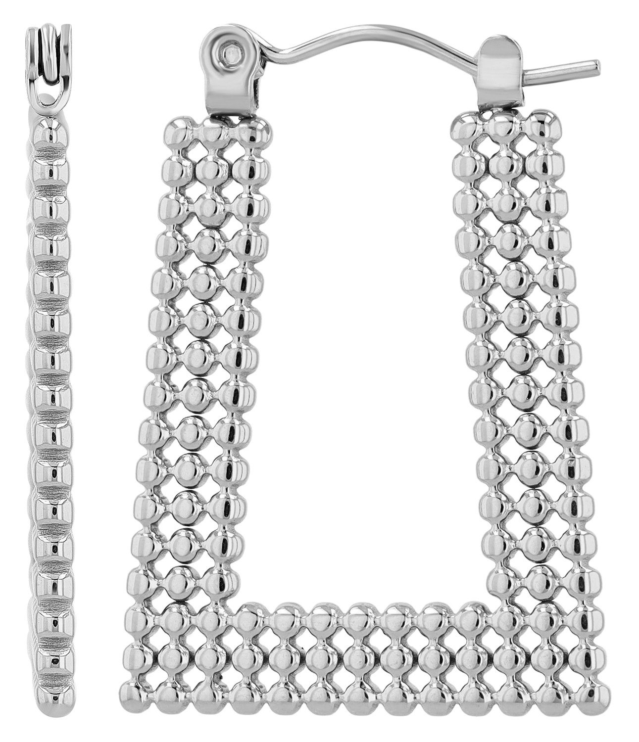 Ohrring-Set langlebig, Edelstahl, Kugel-Design, 27x20 mm, Silber o. Gold