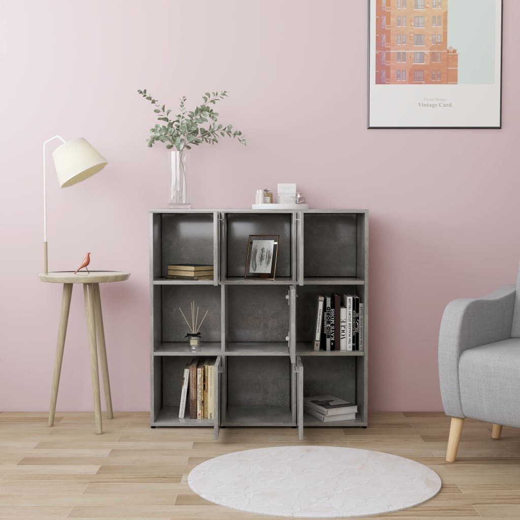 vidaXL Bücherregal Bücherregal Betongrau 90x30x90 cm günstig online kaufen