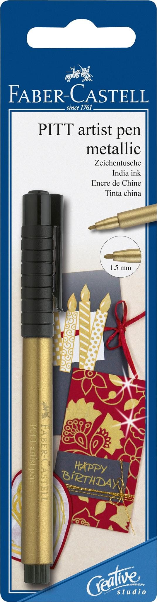 Faber-Castell Malstift Faber Castell Tuschestift Pitt Artist Pen gold Blister