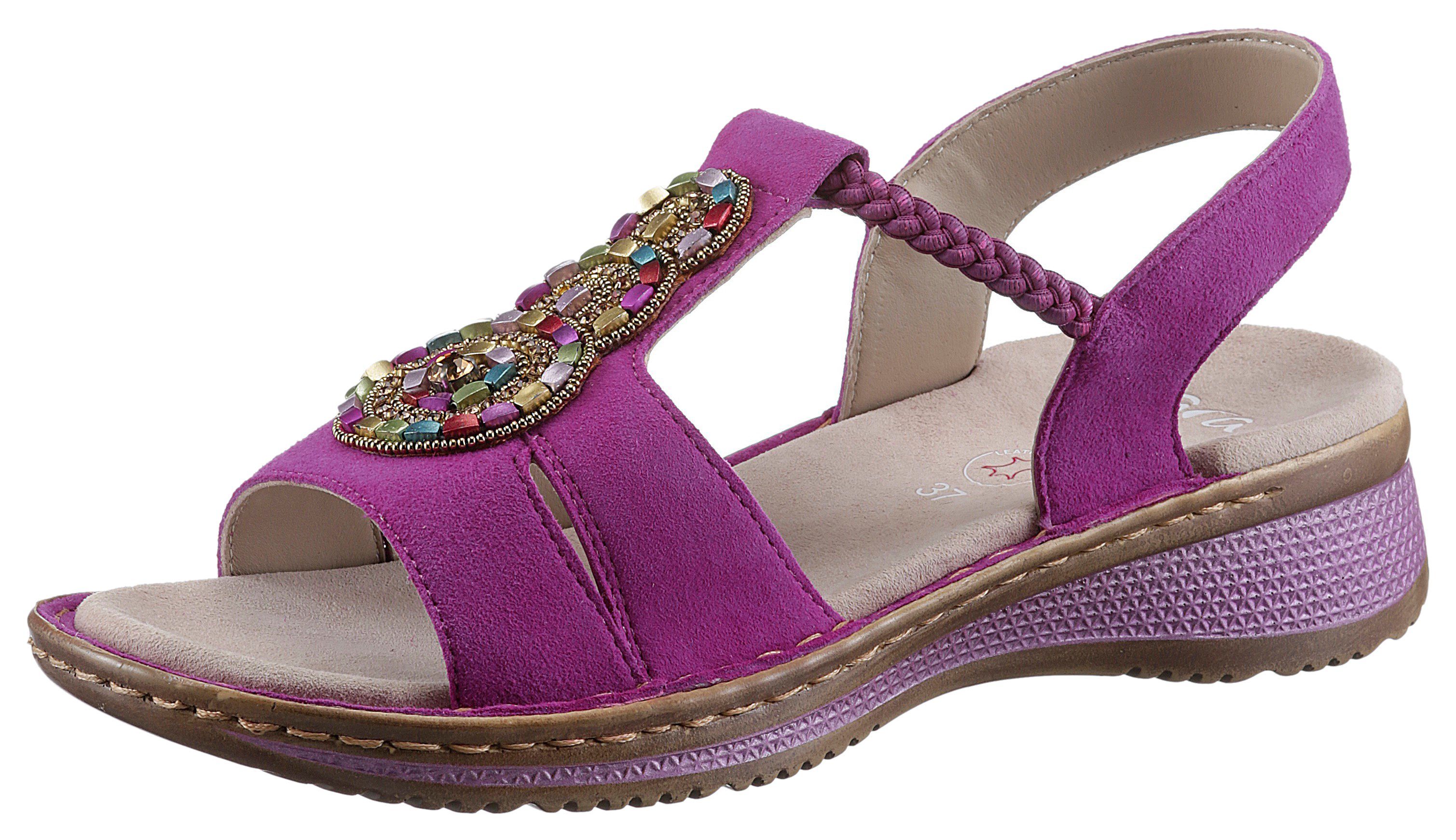 Ara HAWAII Sandale, Sommerschuh, Sandalette, Keilabsatz, mit Schmuck, Weite G (weit)