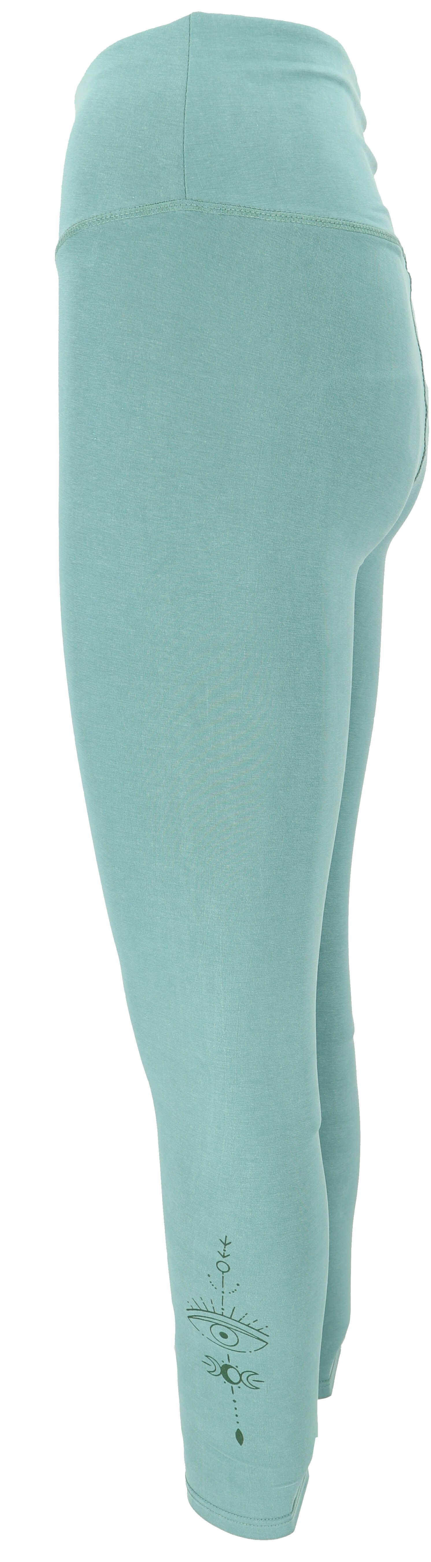 Guru-Shop Hose & Shorts Yoga Leggings mit Tribal Print, Bio-Baumwolle.. alternative Bekleidung