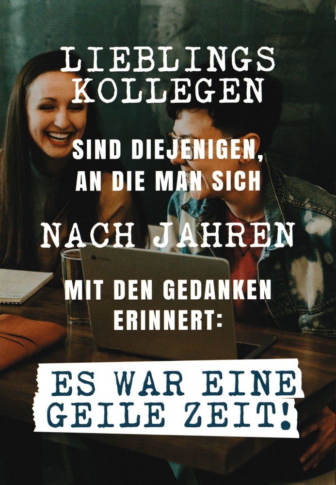 Postkarte Euroformat "Lieblingskollegen sind dijenigen, an"